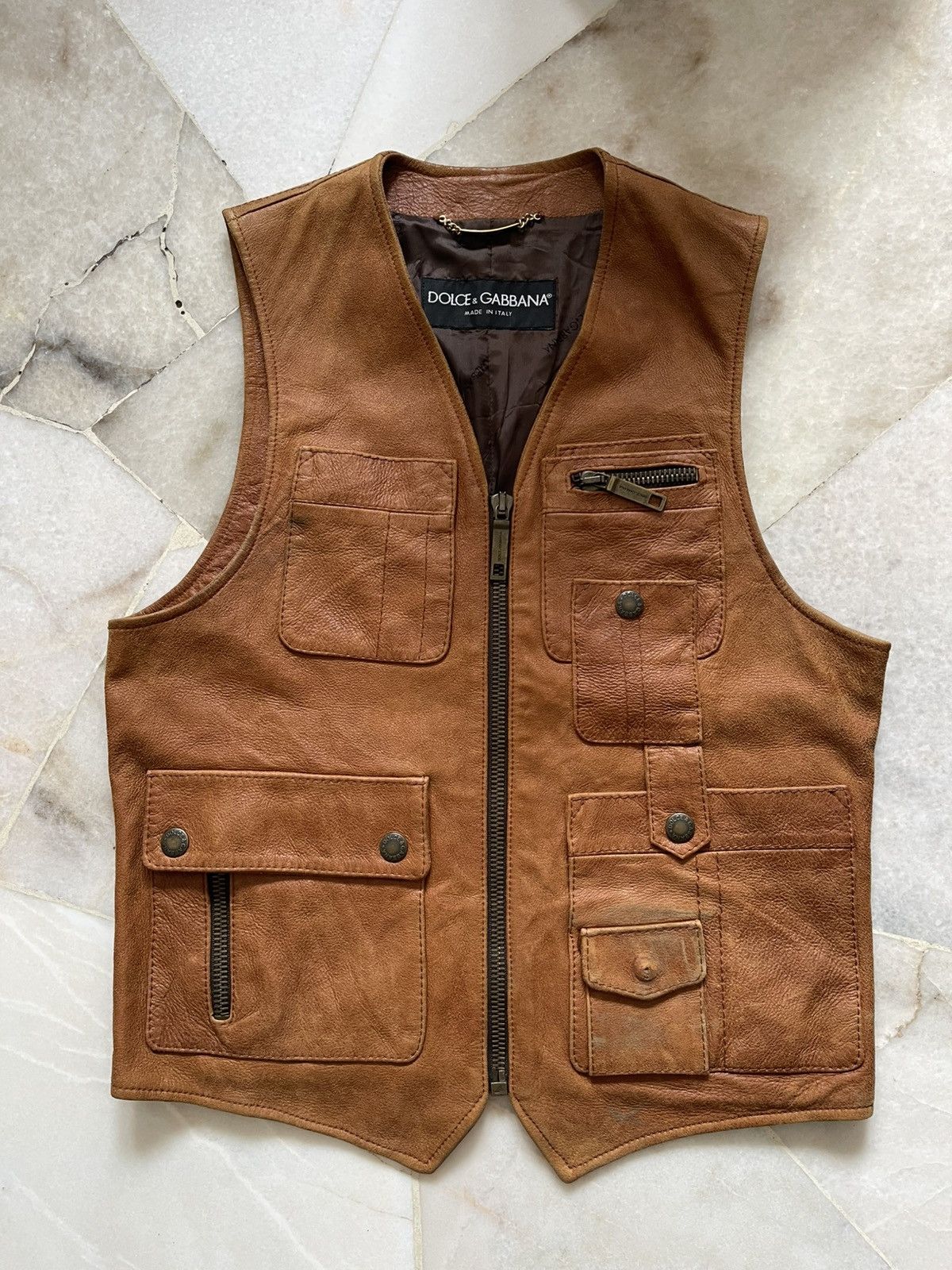 Dolce & Gabbana 2000s Dolce & Gabbana Leather Vest Size US S / EU 44-46 / 1 - 8 Thumbnail