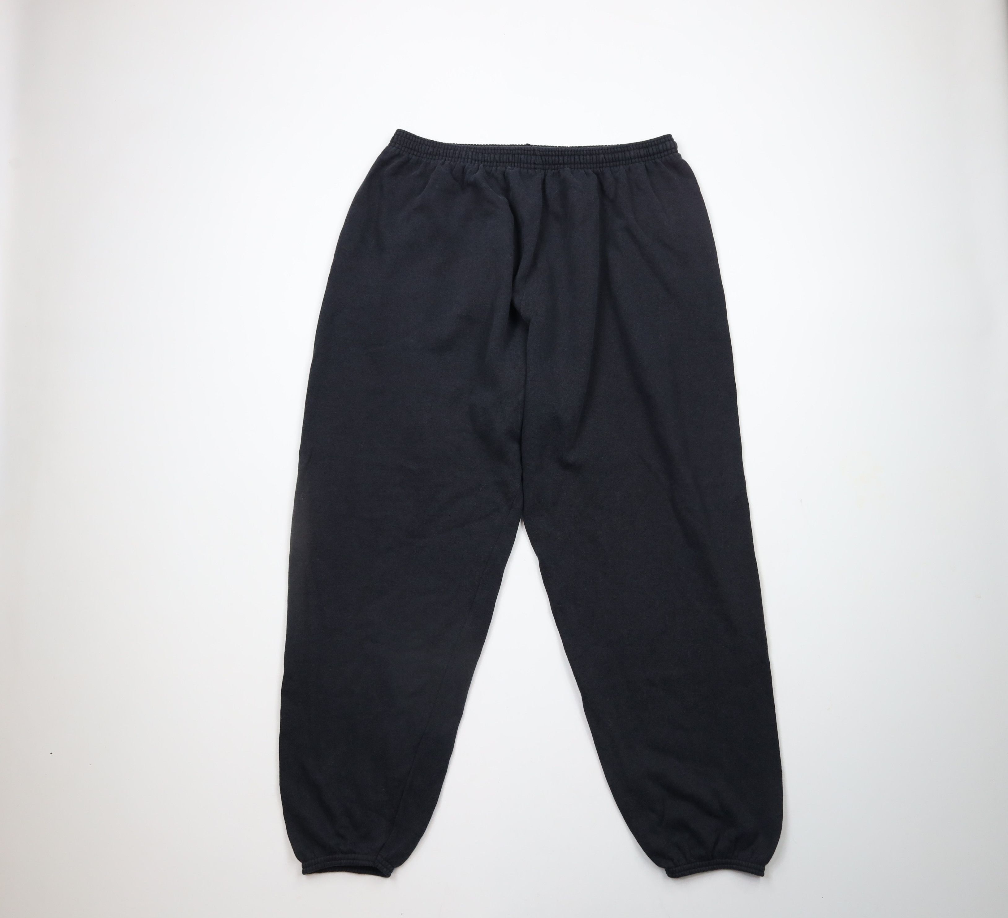 Vintage Vintage 90s Streetwear Blank Sweatpants Joggers Black USA Size 32" / US 10 / IT 46 - 1 Thumbnail