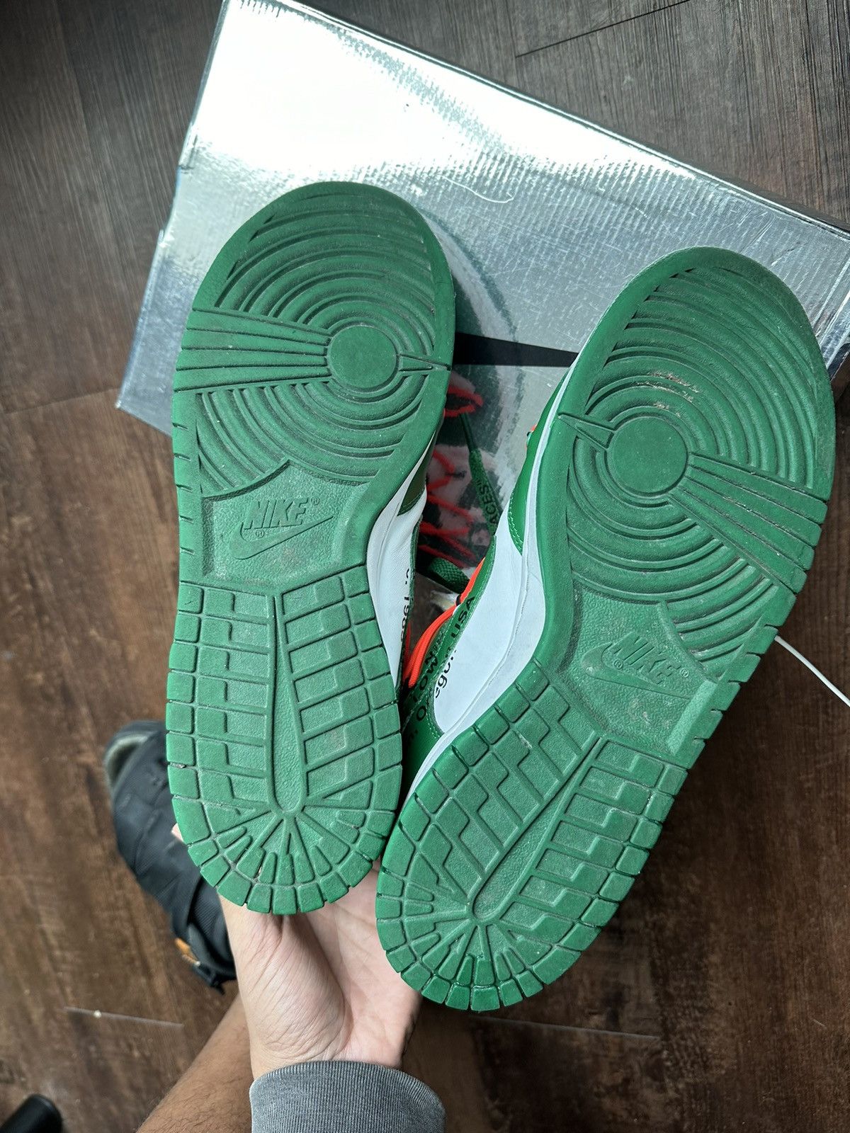 Nike × Off-White Off-White Dunks Pine Green Size US 12 / EU 45 - 11 Thumbnail