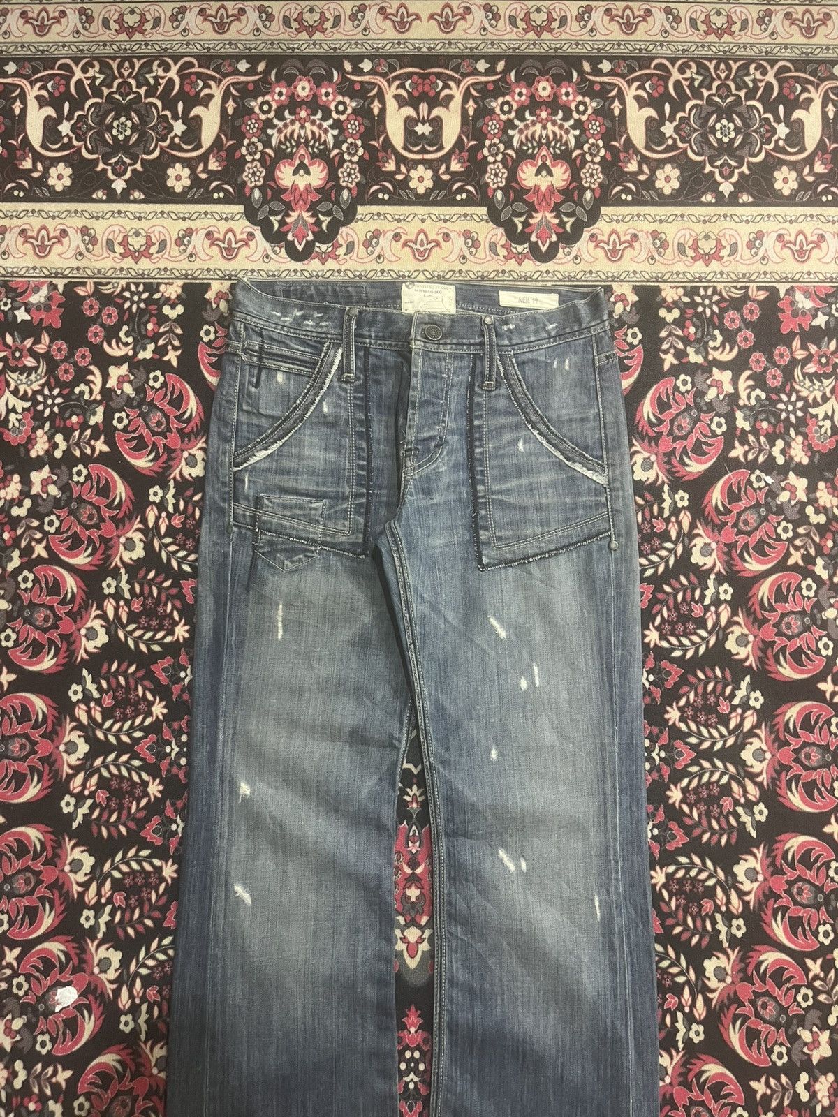 Jimmy Taverniti Jimmy Taverniti Bushpants Style Buttonfly Fringe Flare Jeans Size US 30 / EU 46 - 3 Thumbnail