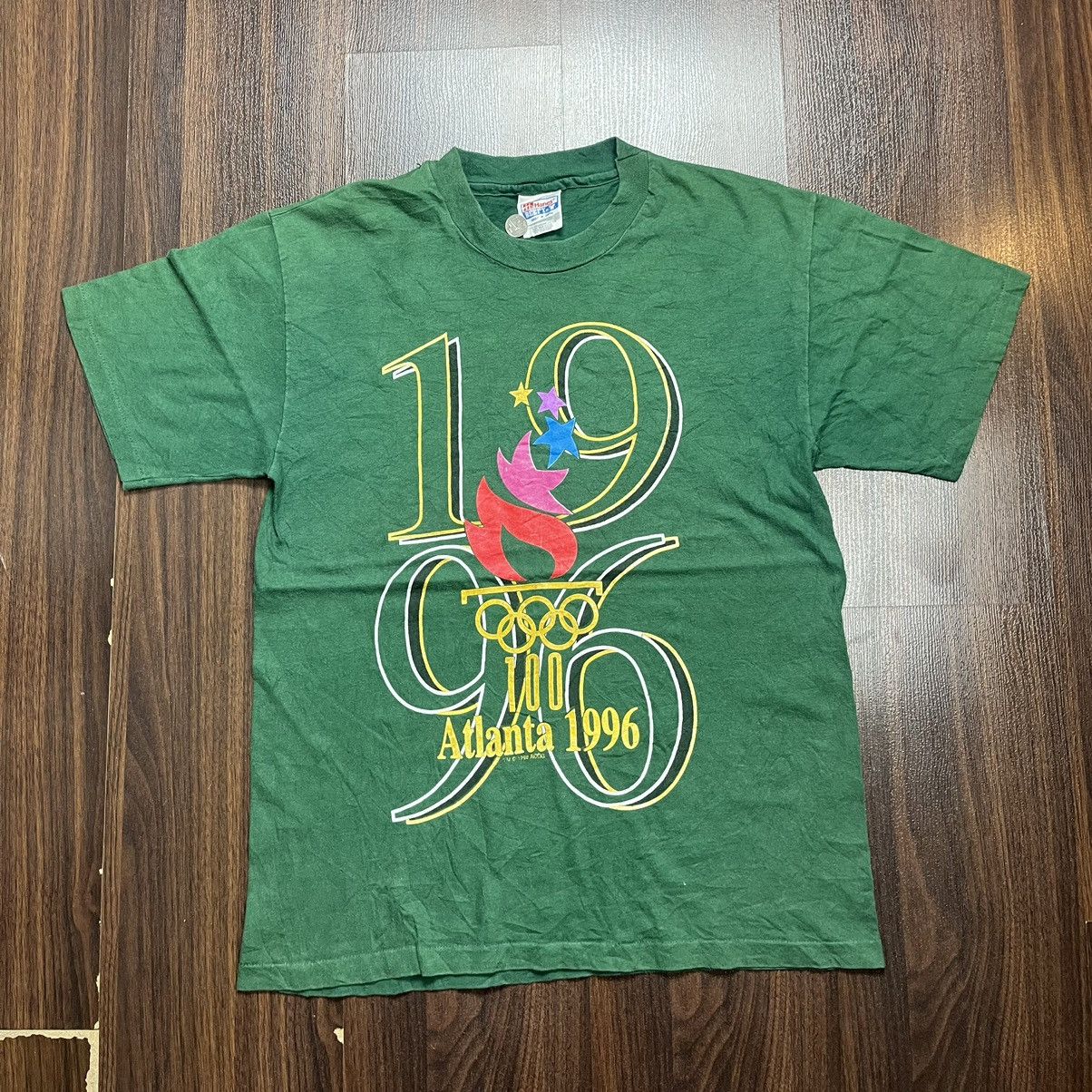 Hanes Vintage Atlanta 1996 Olympics green T-shirt Size M Size US M / EU 48-50 / 2 - 1 Thumbnail