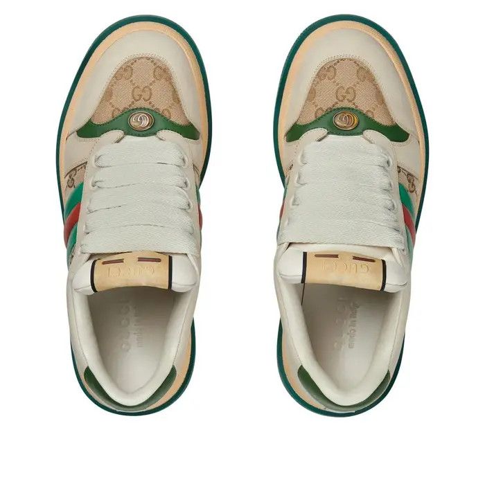 Gucci o1s1wg111025 Men's Screener Trainers With Web In Multicolor Size US 12.5 / EU 45-46 - 3 Thumbnail