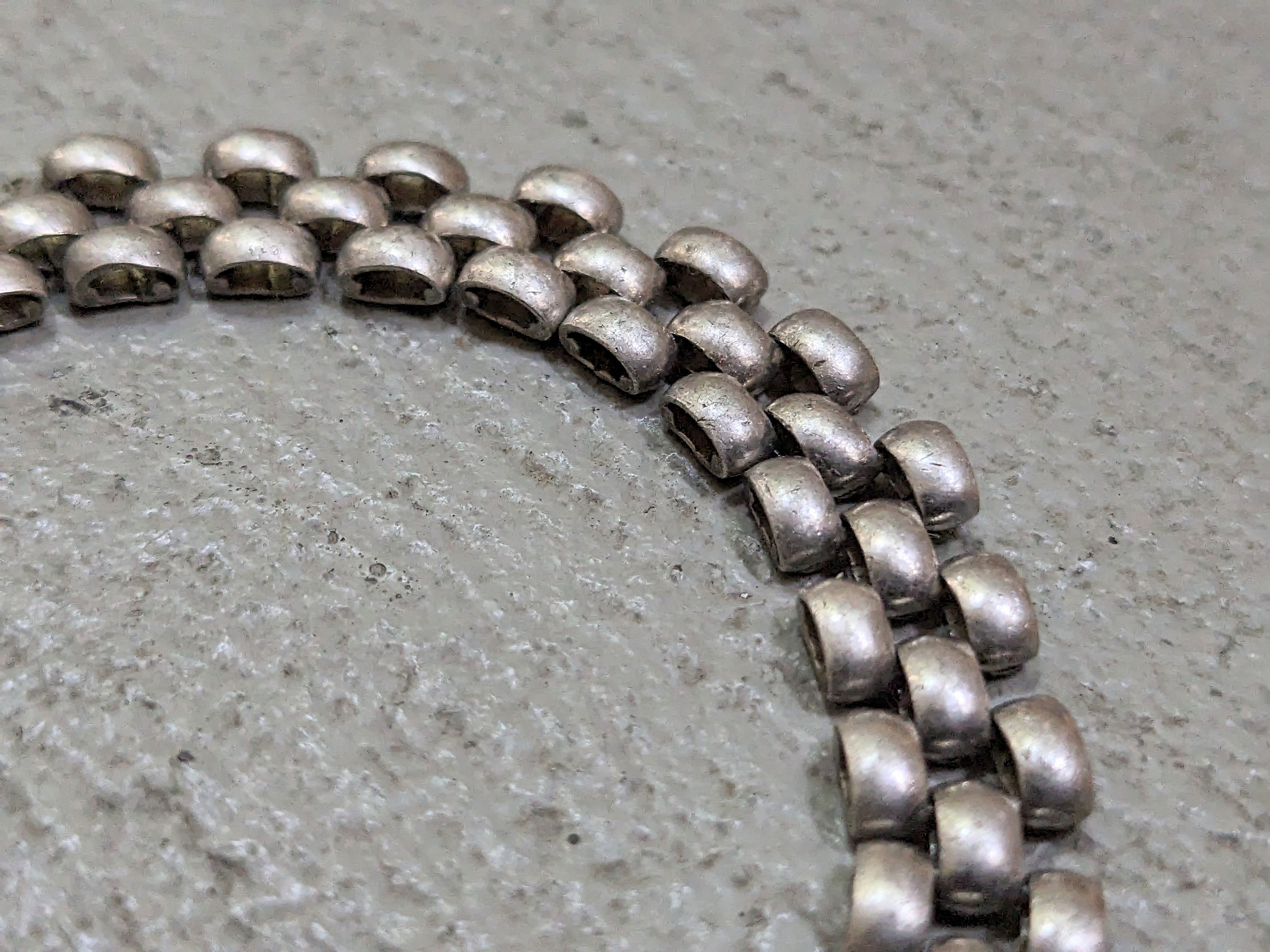 Jewelry Vintage Sterling Silver Bracelet Panther Chain Link 7.25" Size ONE SIZE - 6 Thumbnail