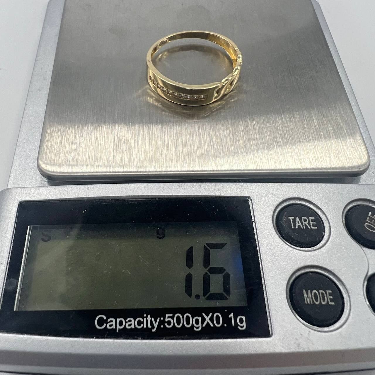 Other New 14K Solid Gold Ring 1.6g – Chain Link and Stone Band Size ONE SIZE - 4 Thumbnail