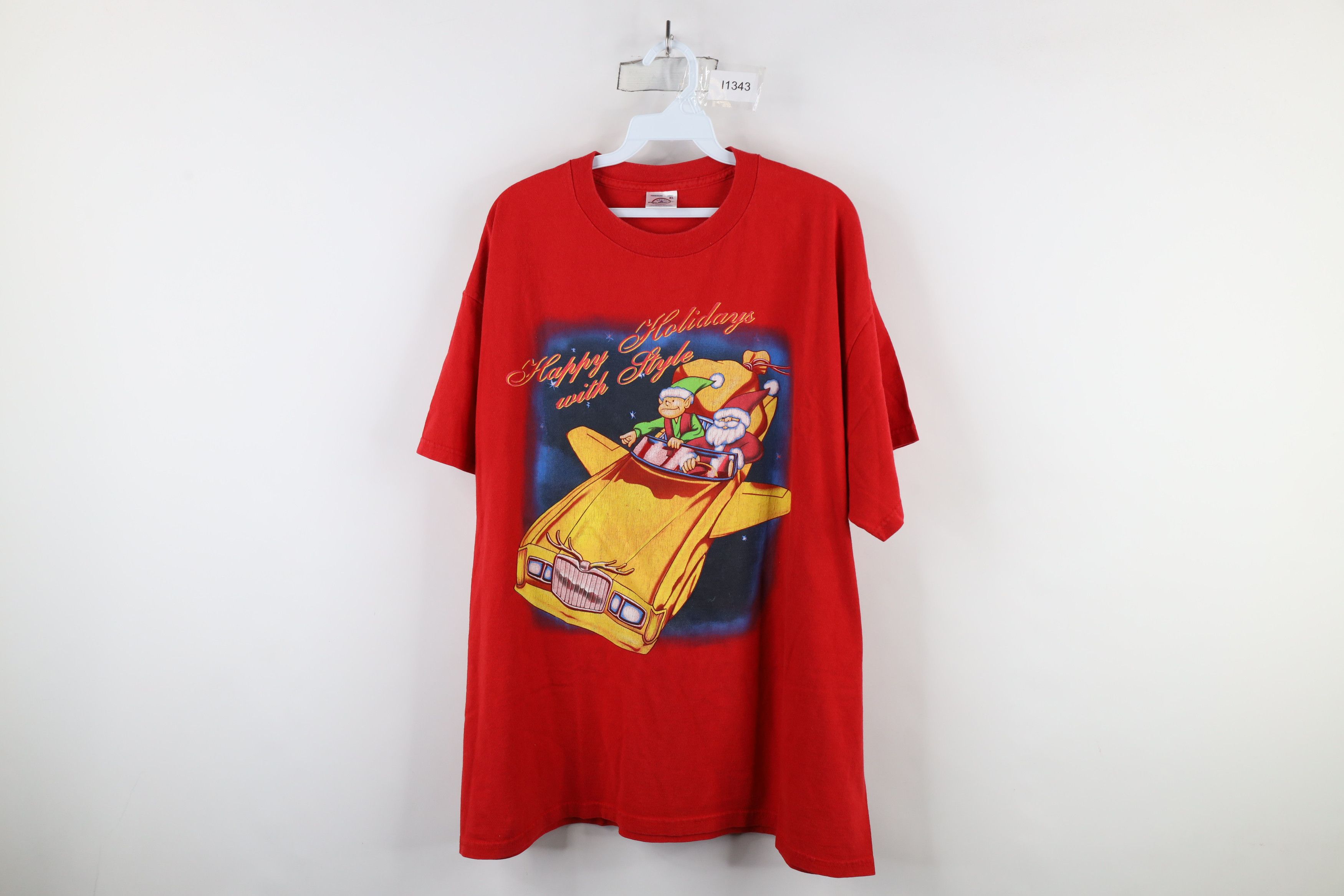 Vintage Vintage 90s Christmas Holidays Santa Sports Car T-Shirt Size US XL / EU 56 / 4 - 1 Thumbnail