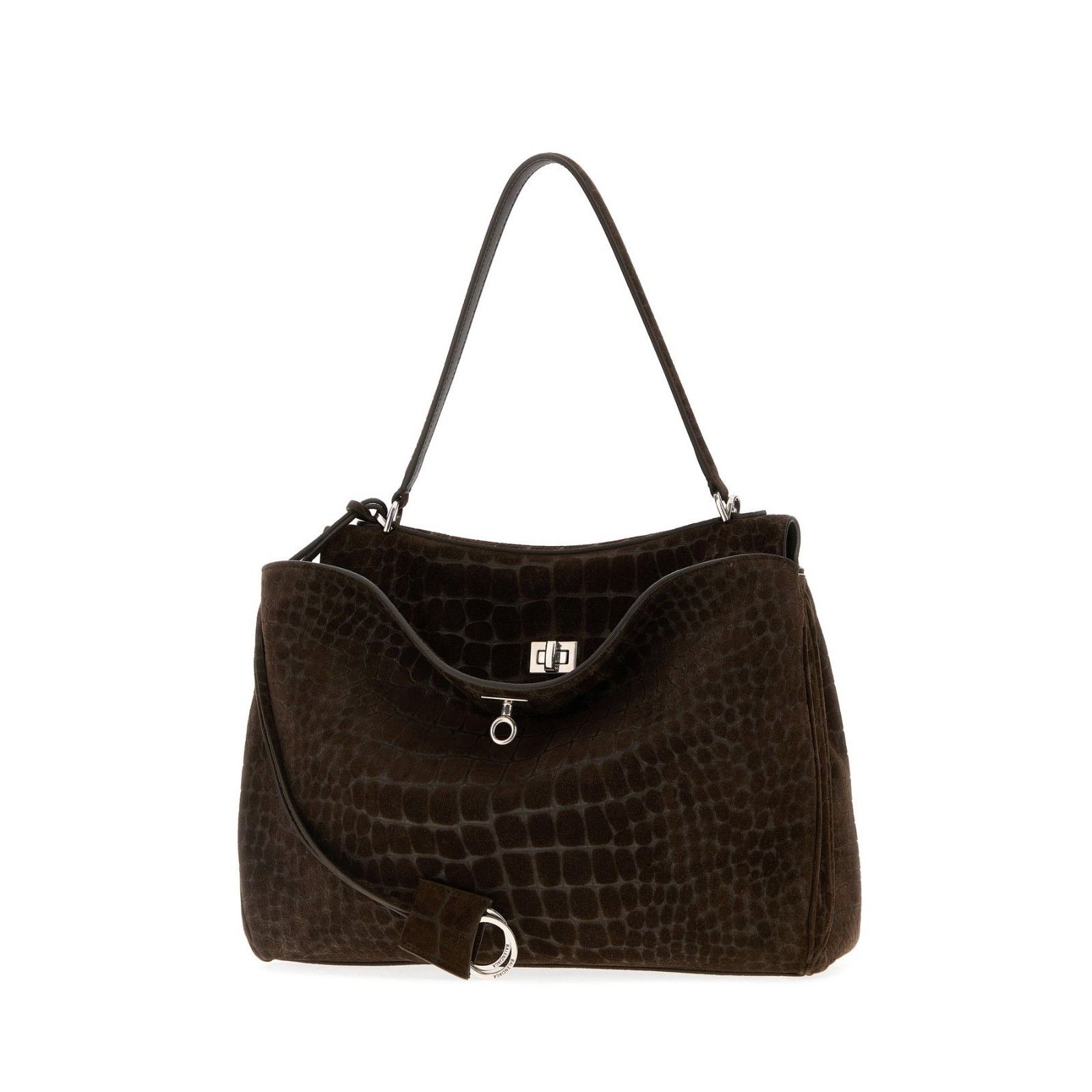 Balenciaga BALENCIAGA Rodeo Medium Dark Brown Suede Shoulder Bag New & Size ONE SIZE - 2 Thumbnail