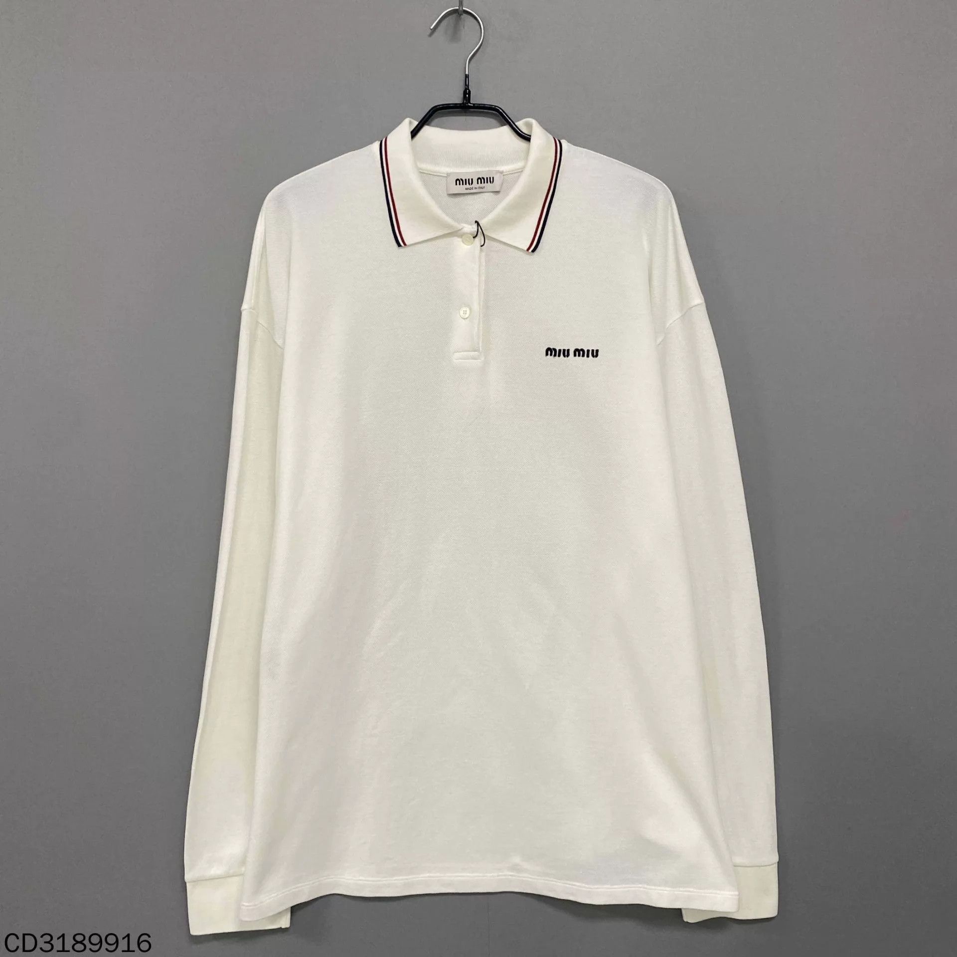 Miu Miu MIU MIU ss25 solid embroidered logo long sleeve sz S Size S / US 4 / IT 40 - 1 Thumbnail
