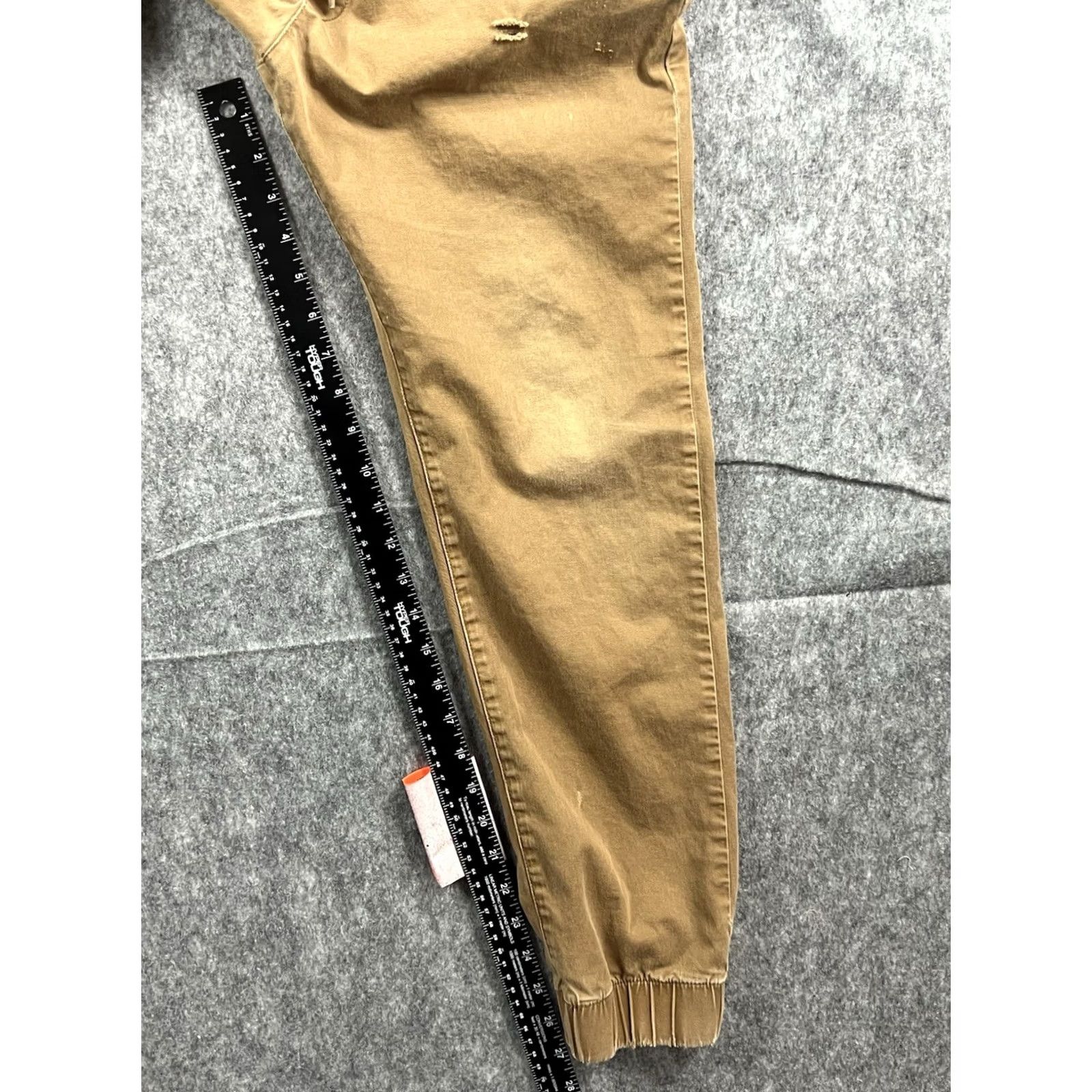Denime Bullhead Denim Mens Khaki Jogger Pants Skinny 28in Inseam Elastic Waist Casual Mid Rise Regular Size M Brown Size US 31 - 5 Thumbnail