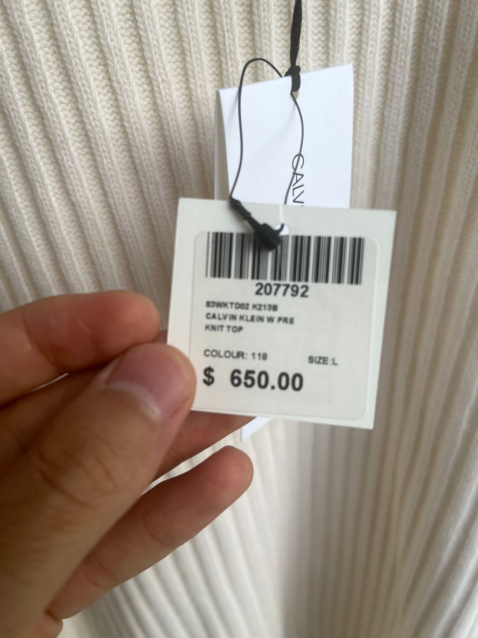Calvin Klein 205W39NYC × Raf Simons Ribbed Sleeveless Sweater With Tape in Ivory Size US L / EU 52-54 / 3 - 6 Thumbnail