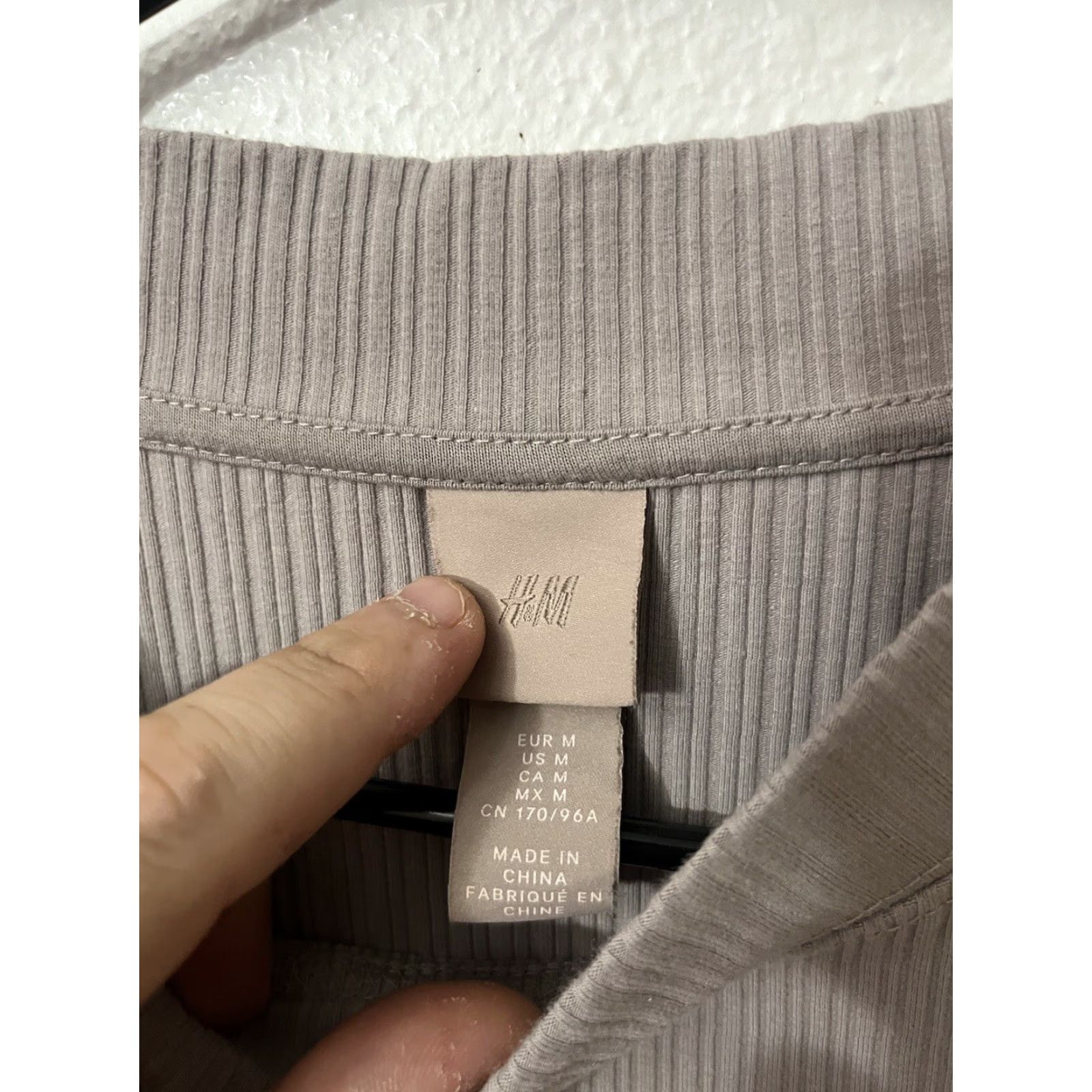 H&M VINTAGE H&M Pullover Sweater Beige Long Sleeve Crew Neck Medium Womens Heathered Cotton Blend Size M / US 6-8 / IT 42-44 - 2 Thumbnail