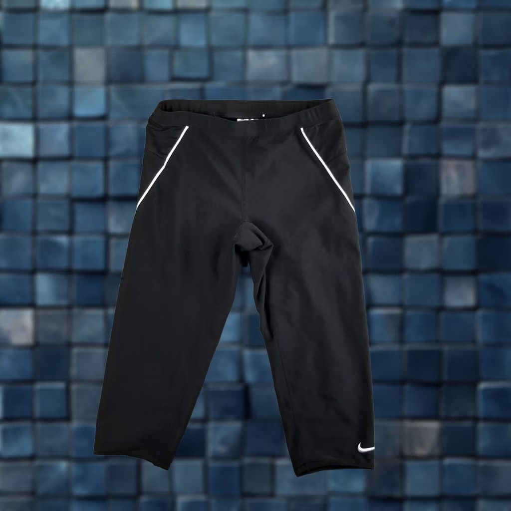 Nike Nike Dri-FIT Crop Running Pants Black Striped Women's Medium II Size 32" / US 10 / IT 46 - 1 Thumbnail