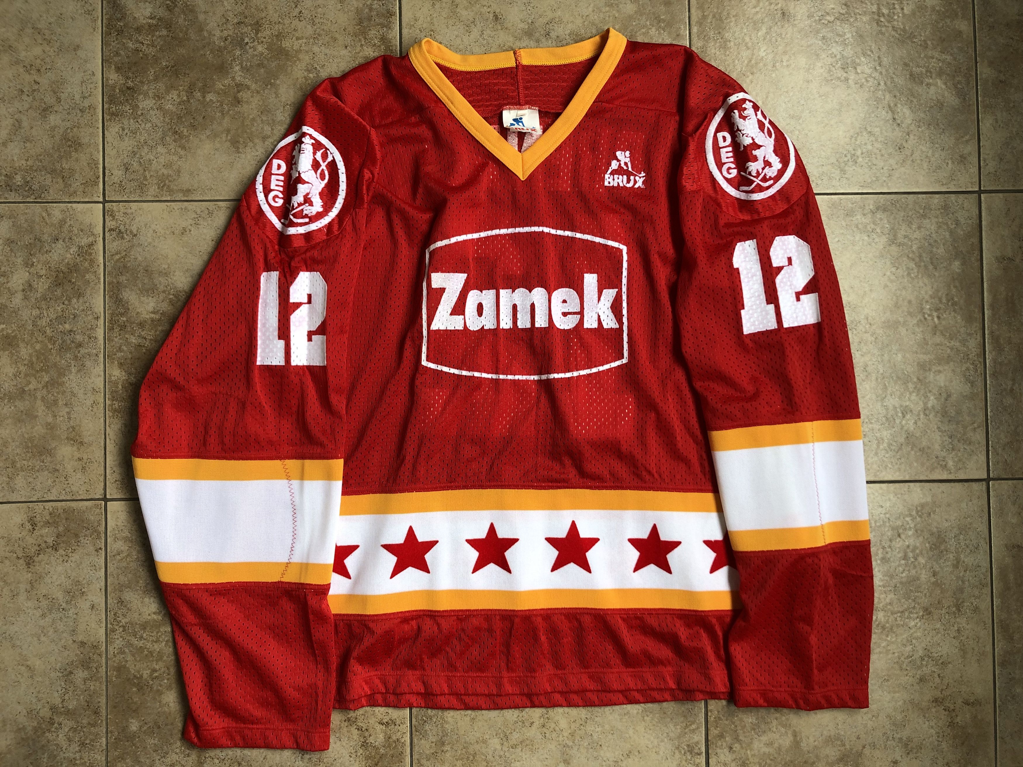NHL Vintage DEG Düsseldorfer EG Brendel #12 T Ice Hockey Jersey Size US XL / EU 56 / 4 - 7 Thumbnail