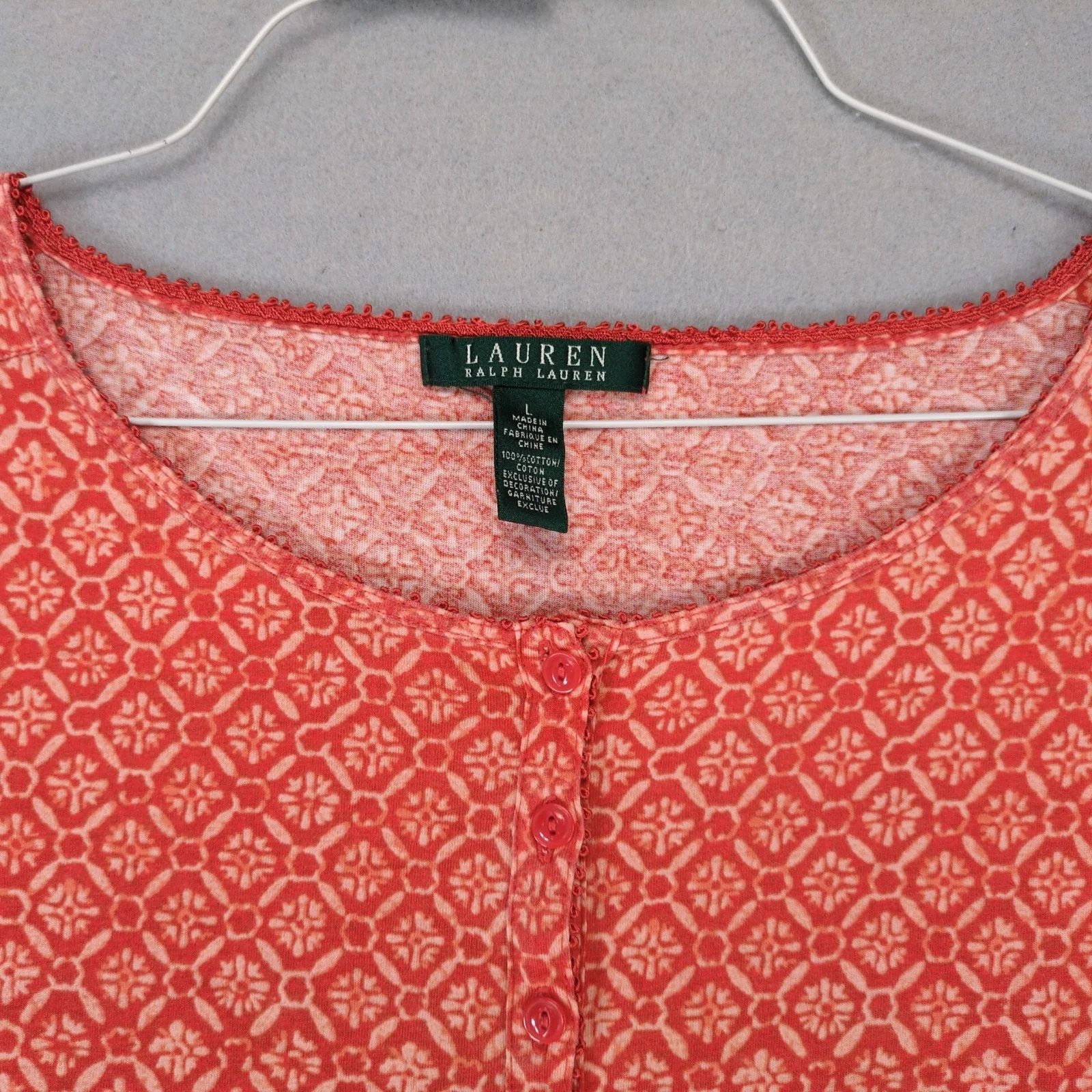 Lauren Ralph Lauren LRL Ralph Lauren Orange Boho Print Tunic Top Shirt Women's L Size L / US 10 / IT 46 - 9 Thumbnail