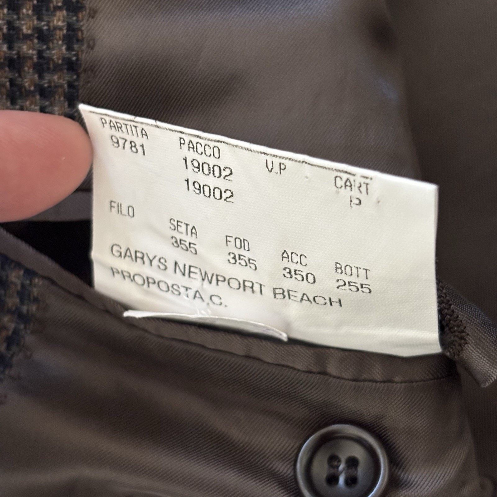 Canali Canali Blazer Wool Silk Coat Brown Houndstooth 44R (EU 54R) Size 44R - 10 Thumbnail