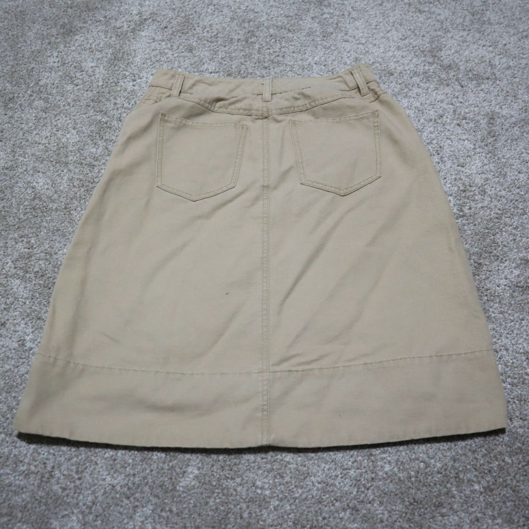 Tommy Hilfiger TOMMY HILFIGER Skirt Above Knee Beige Khaki Size 8 Womens Cotton Blend Casual Vintage No Size 30" / US 8 / IT 44 - 8 Thumbnail