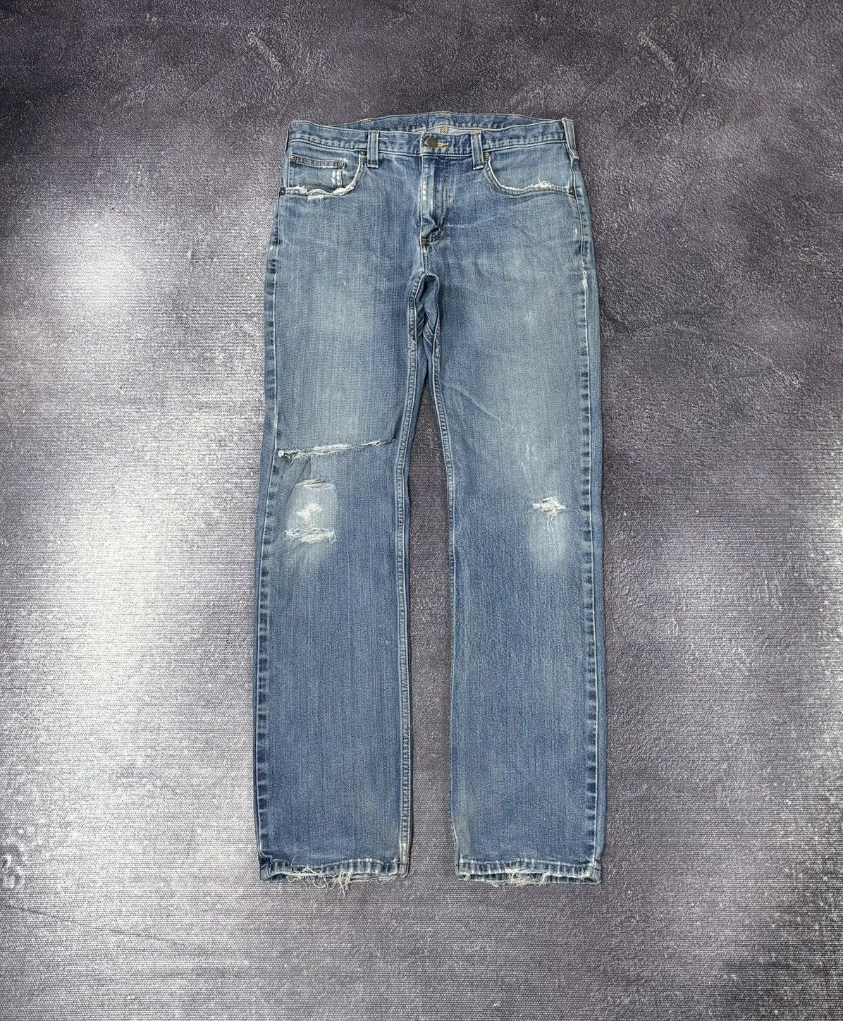 Carhartt Vintage Carhartt Force USA Blue Work Denim Hype Baggy Jeans Size US 33 - 2 Thumbnail
