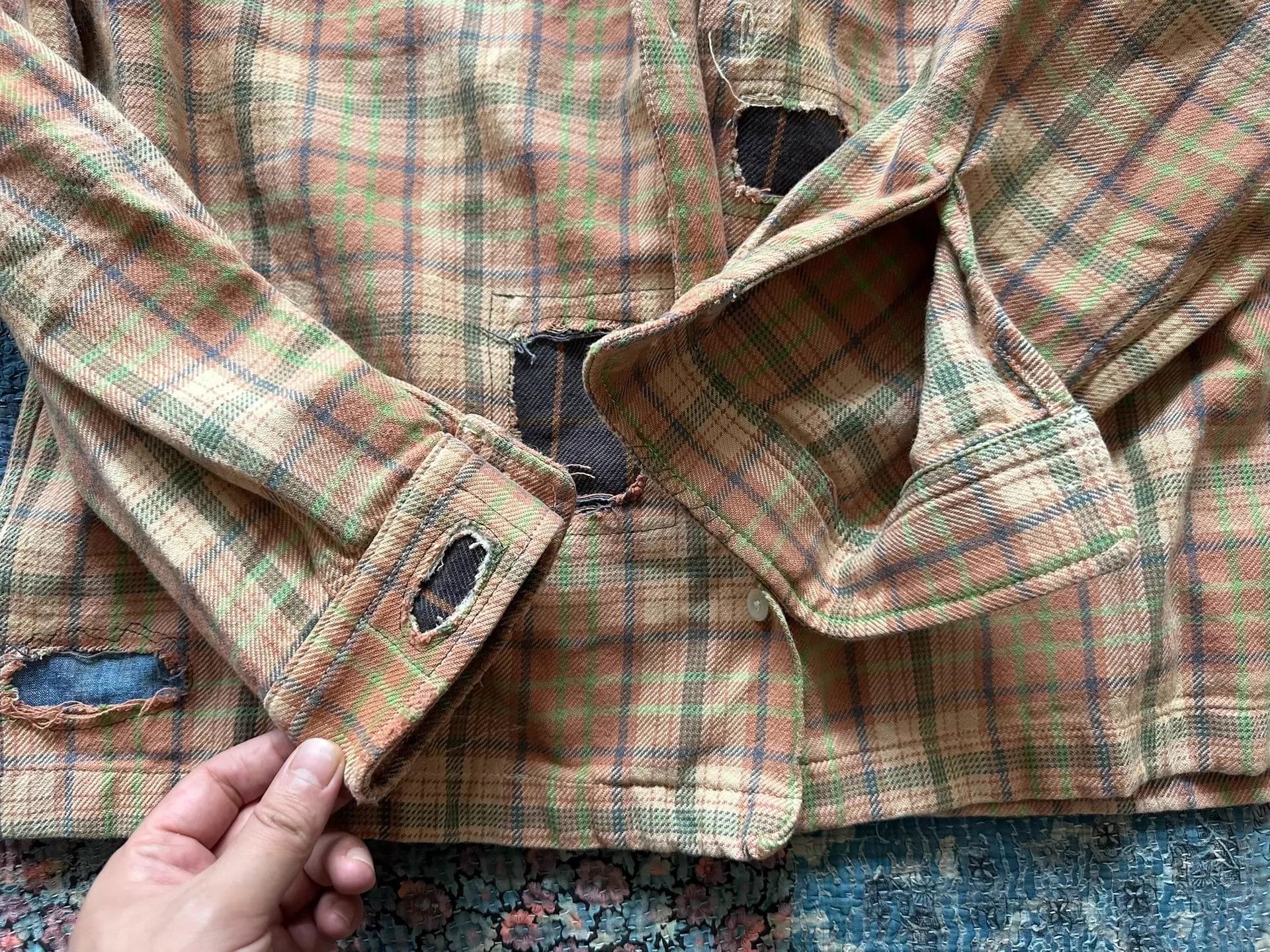 RRL Ralph Lauren RRL Patched Distressed Plaid Shirt XXL Heavyweight Size US XXL / EU 58 / 5 - 4 Thumbnail