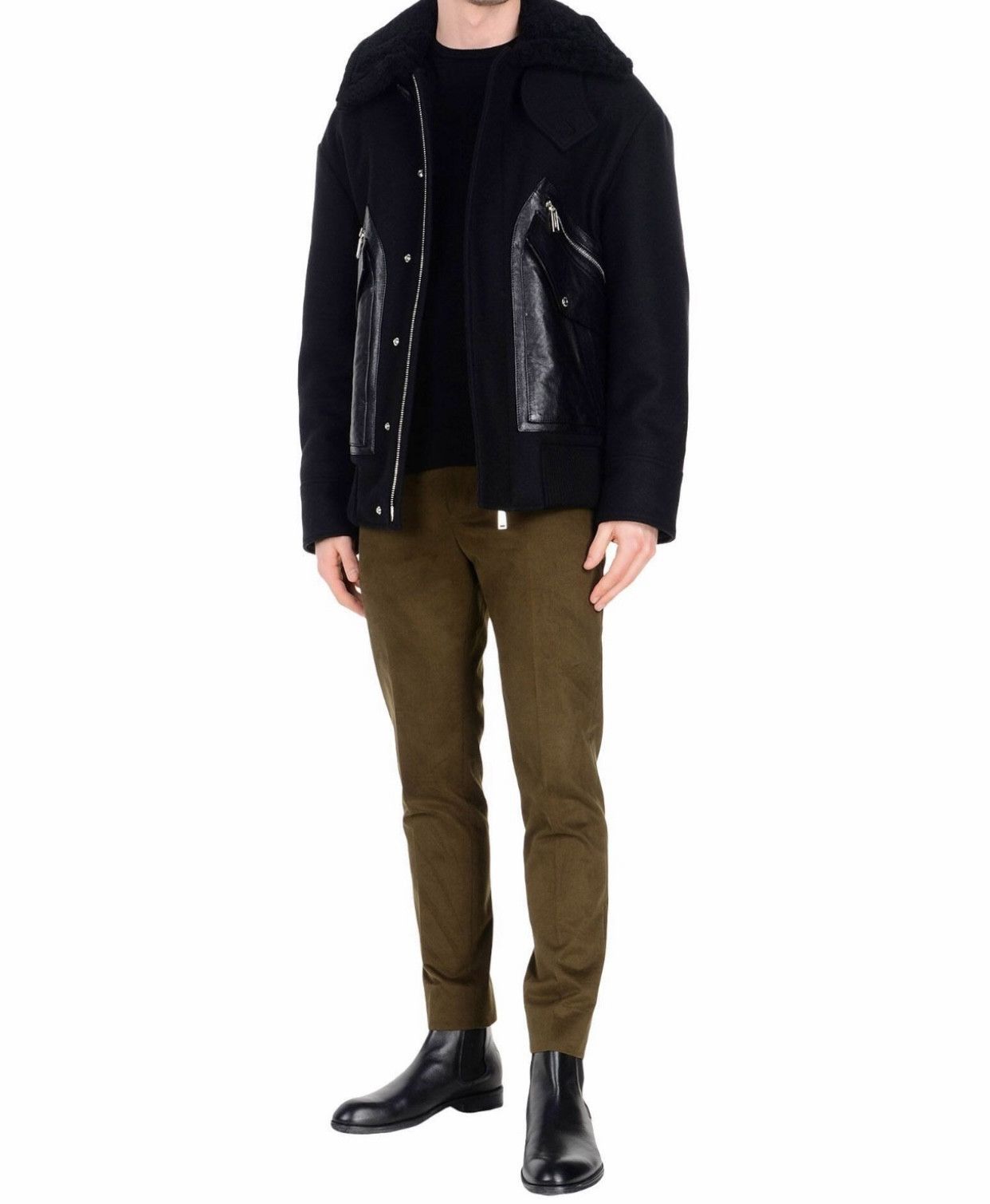 Dsquared2 Dsquared2 runway coat in wool and leather (retail €2,600) Size US M / EU 48-50 / 2 - 2 Thumbnail
