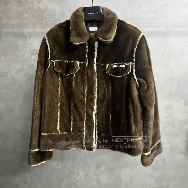 Miu Miu Miu Miu Brown Shearling Women's Jacket . Size S / US 4 / IT 40 - 1 Thumbnail