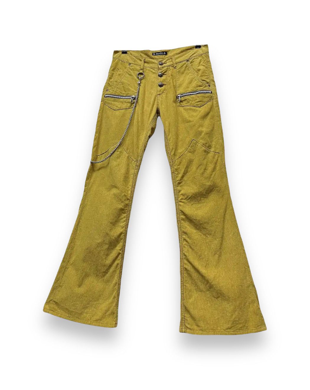Japanese Brand BLUTENBLATT Light Corduroy Flare Chrome Heart Button Style Size US 30 / EU 46 - 2 Thumbnail