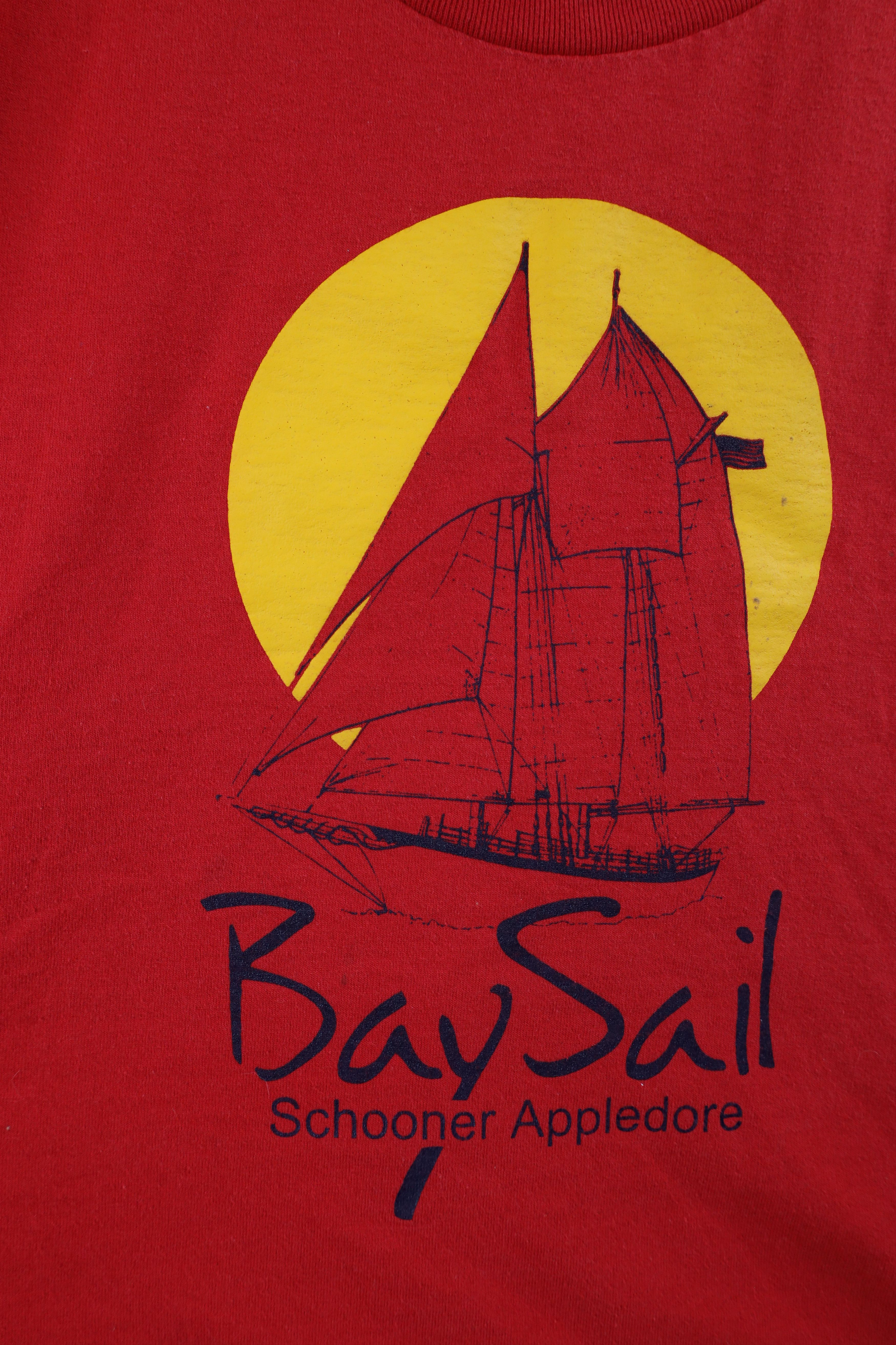 Vintage Vintage 90s Bay Sail Schooner Appledore Ship T-Shirt Red Size US L / EU 52-54 / 3 - 4 Thumbnail