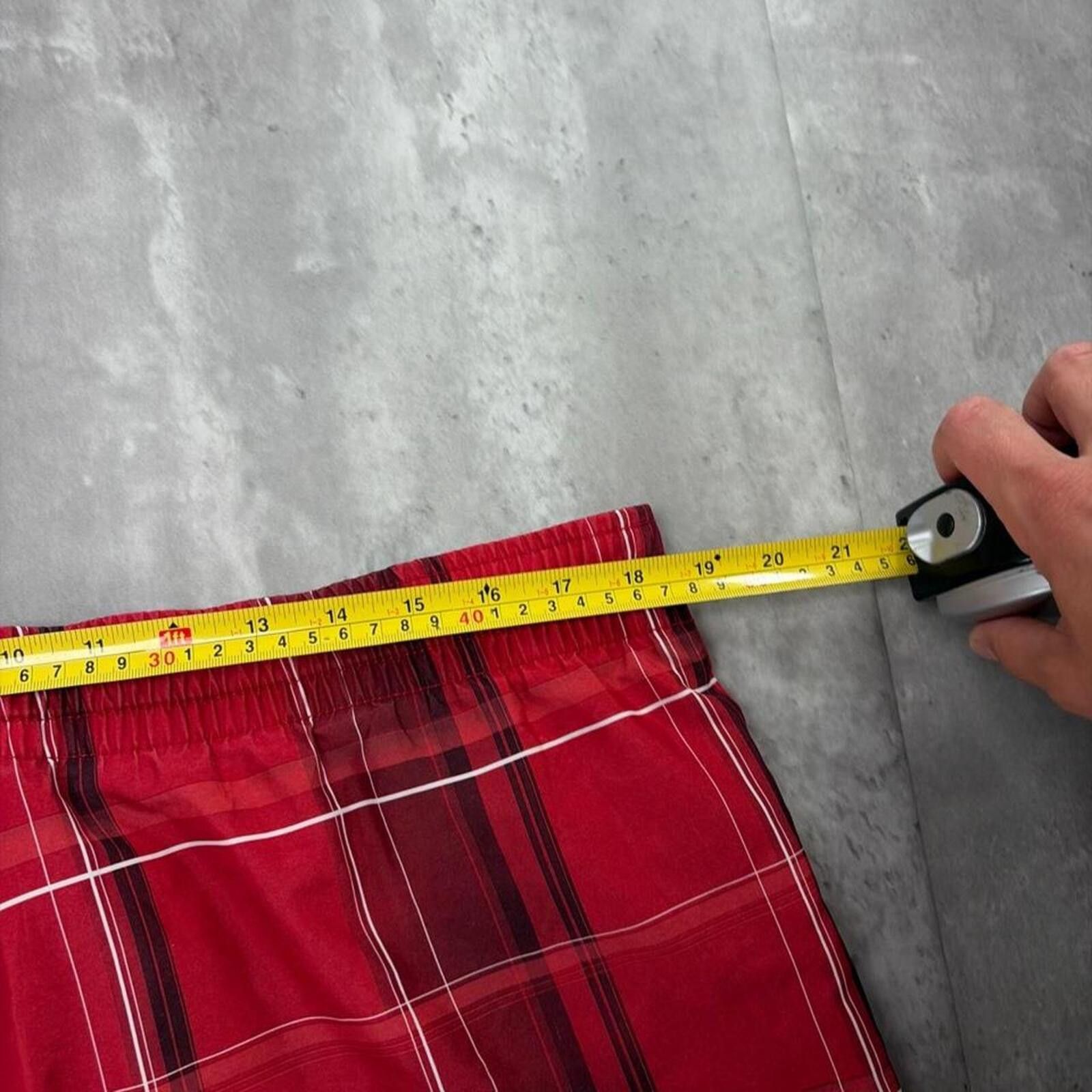 Speedo Vintage Red Speedo Surf Grunge Baggy Plaid Board Shorts Size US 34 / EU 50 - 6 Thumbnail
