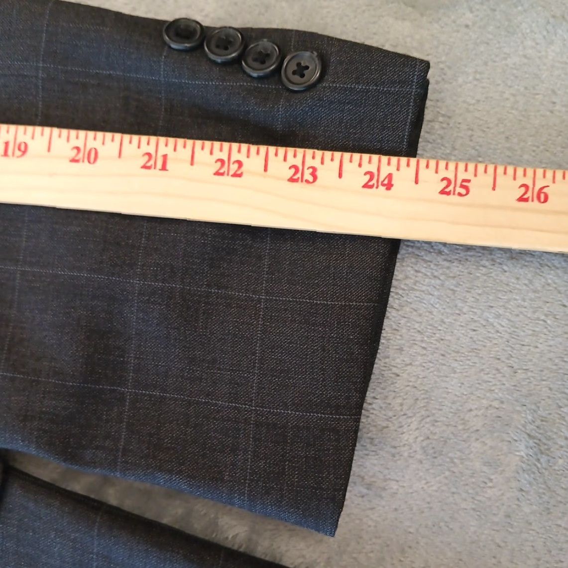 Jos. A. Bank Jos A Bank Blazer Mens 42 Black Plaid Wool Two Button Single Vent Jacket Coat Notch Lapel Single-Breasted 2 Piece Vintage? No Size 42R - 3 Thumbnail