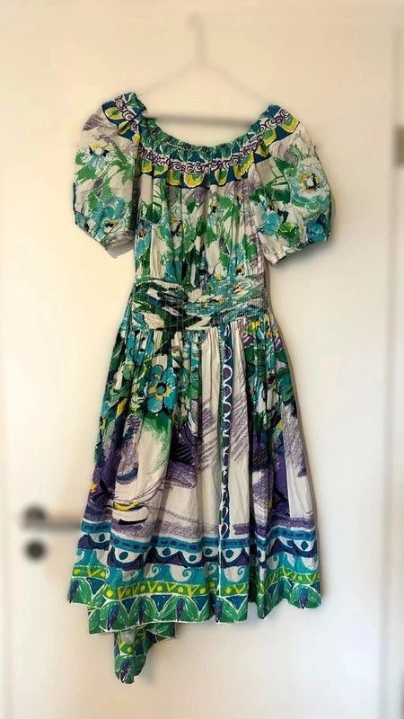 Prada PRADA Painterly Cotton Ruched Dress Size M / US 6-8 / IT 42-44 - 1 Thumbnail
