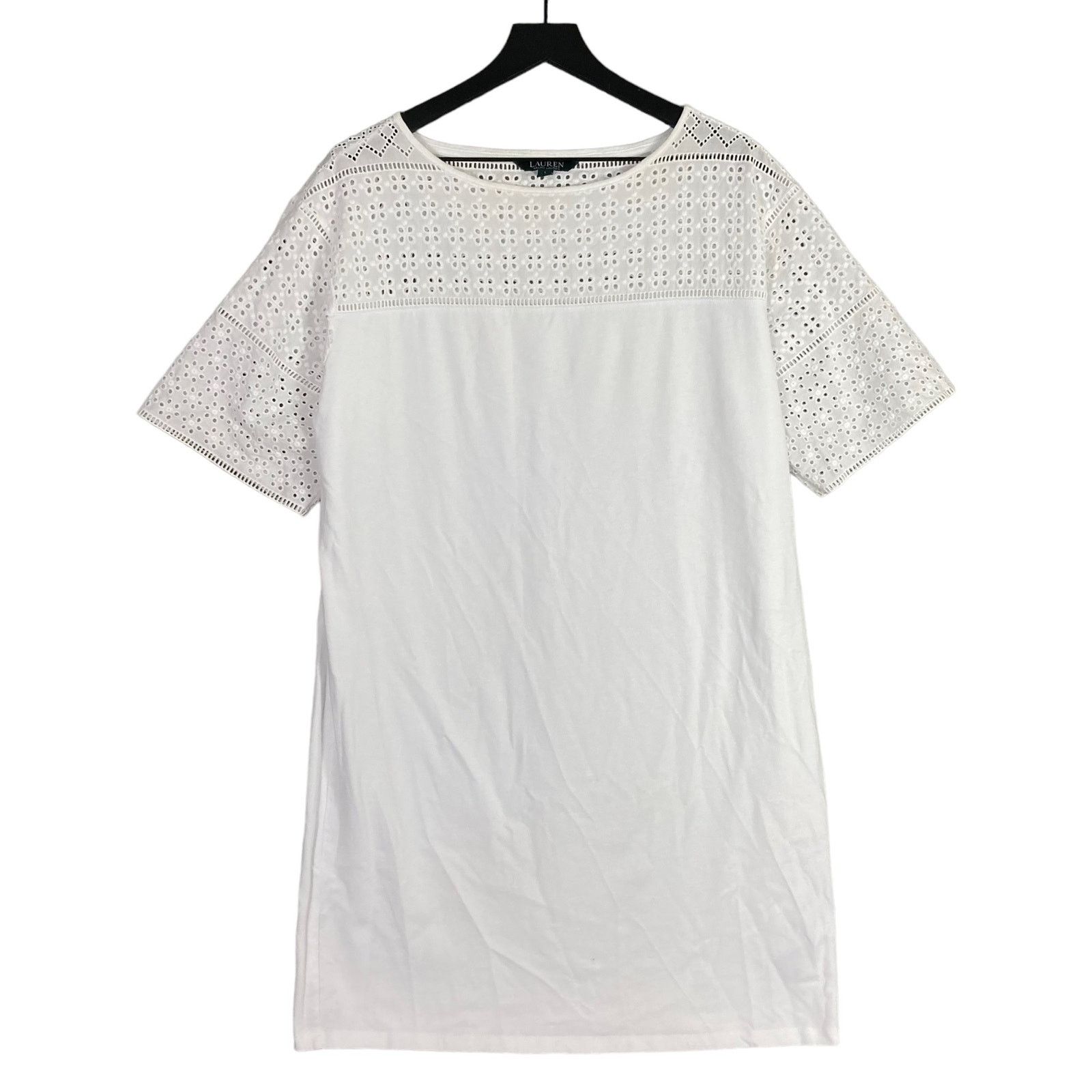 Lauren Ralph Lauren Lauren Ralph Lauren White Eyelet Lace Shift Dress L Short Size L / US 10 / IT 46 - 1 Thumbnail