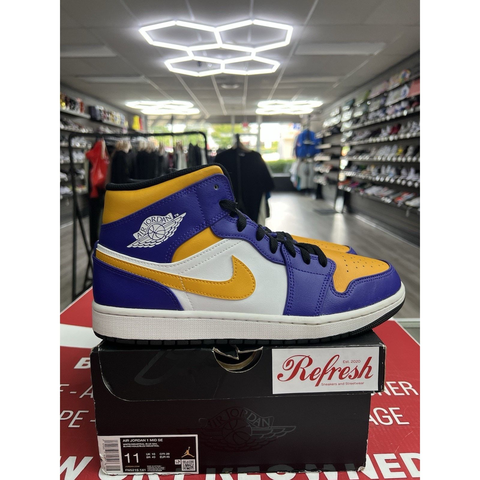 Jordan Brand Air Jordan 1 Mid Lakers (2022) Size 11 (DQ8426-517) Size US 11 / EU 44 - 1 Thumbnail