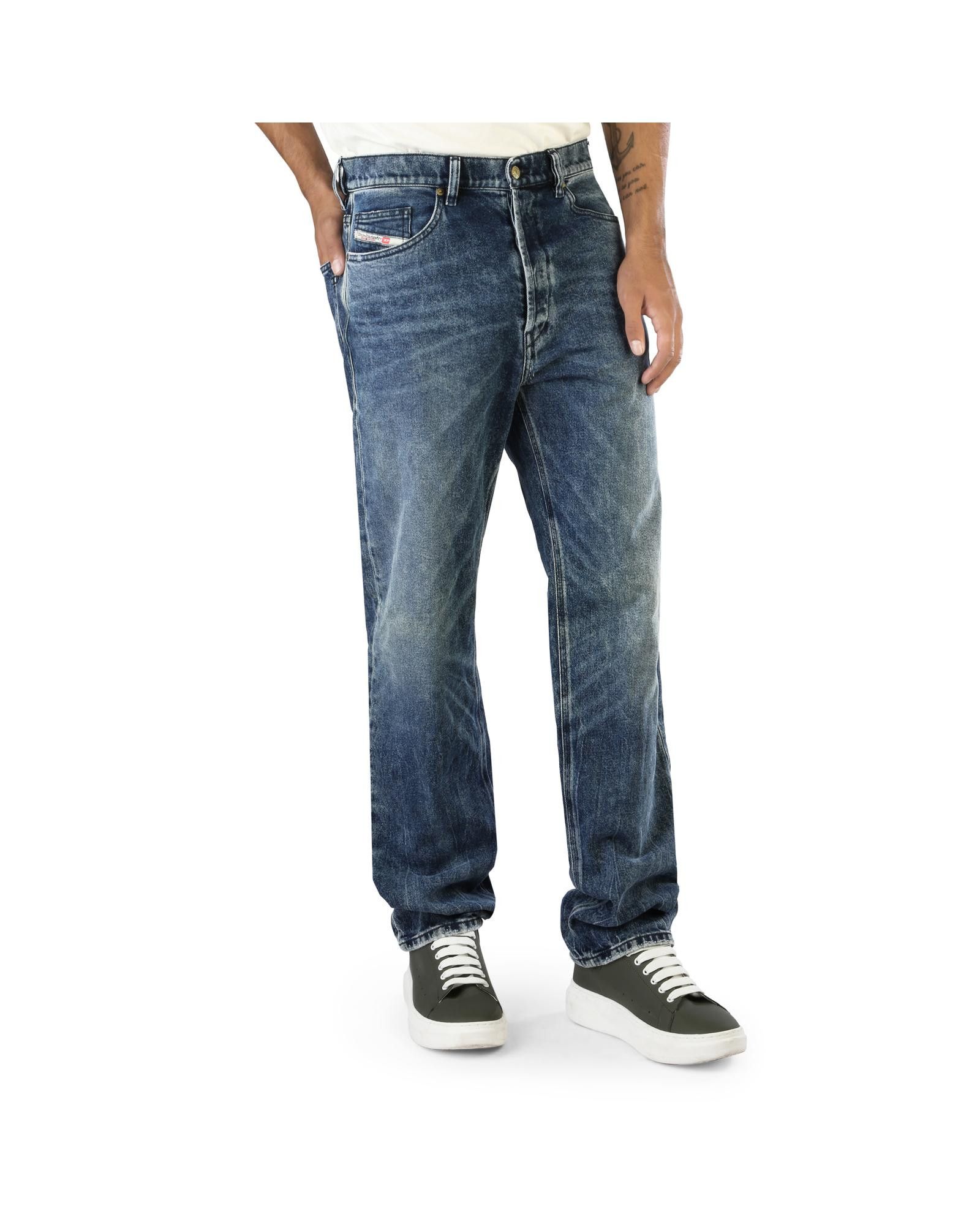 image of Diesel Solid Colour Zip Fastening Jeans in Blue, Men's (Size 31)