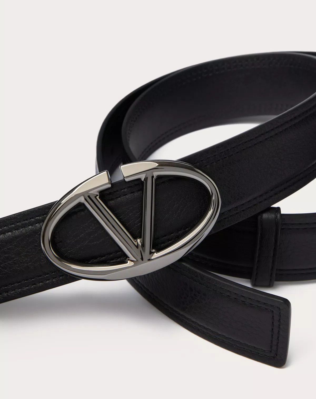 Valentino oc11z0725 Size:100/Grainy Calfskin Belt 35 Mm in Black Size ONE SIZE - 2 Thumbnail