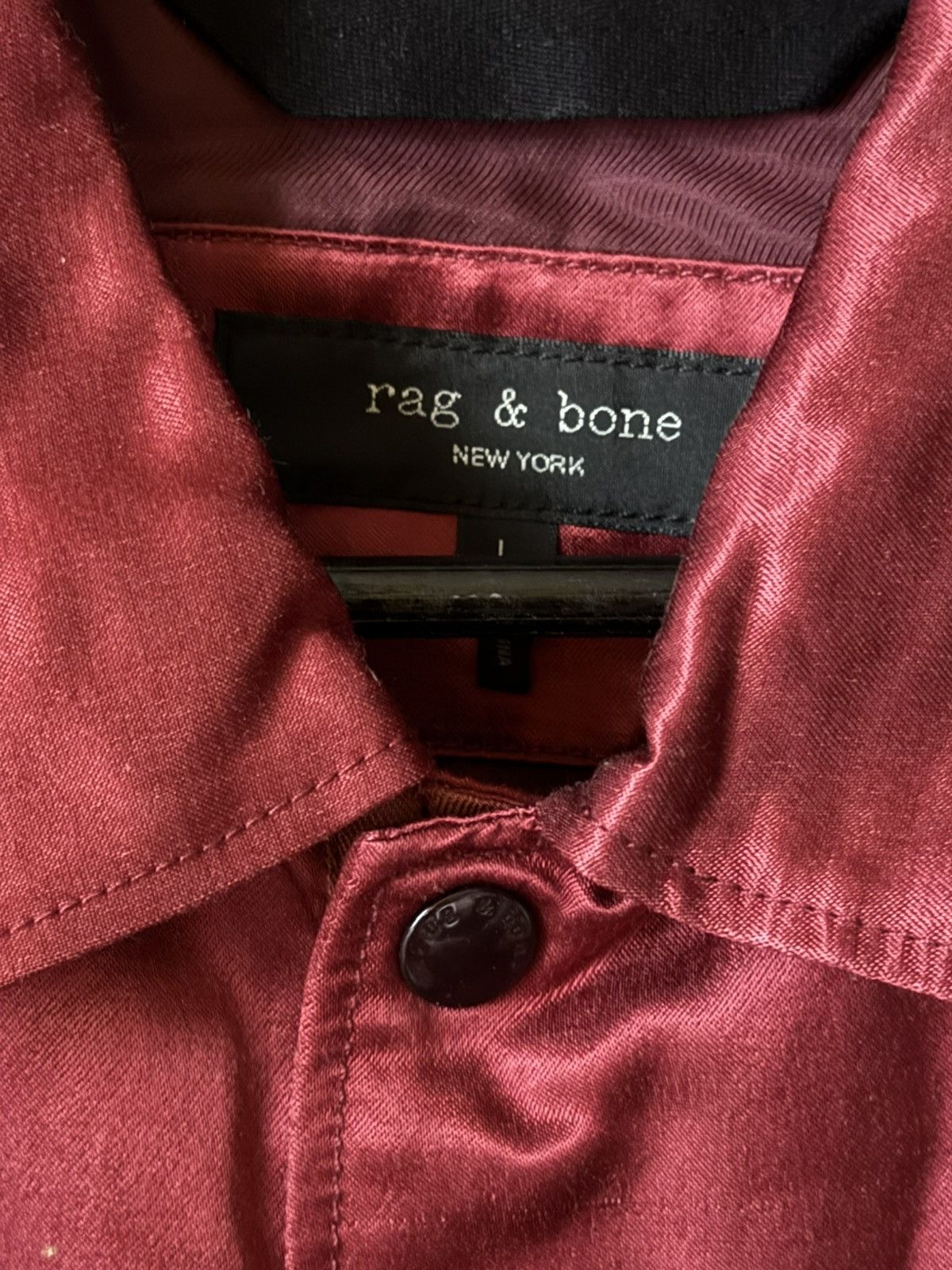 Rag & Bone Rag & Bone Nylon Coaches Jacket in Burgundy Size US L / EU 52-54 / 3 - 2 Thumbnail