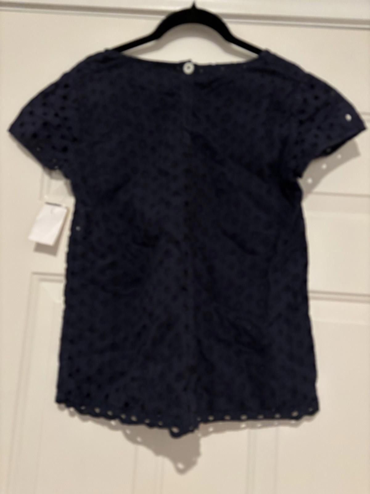 Boden Womens navy sz S boden eilette short sleeve shirt #376 Size S / US 4 / IT 40 - 2 Thumbnail