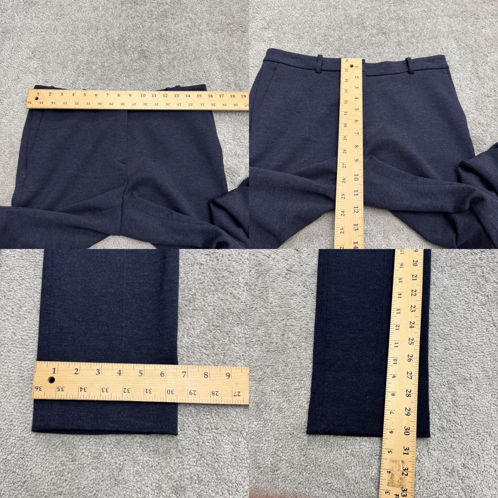 Theory Theory Fairfield Knit Trouser Pants Womens 8 Navy High Rise Tailored NWT Dress Pants Slim Straight Pockets Beginner-Friendly? Size 30" / US 8 / IT 44 - 9 Thumbnail