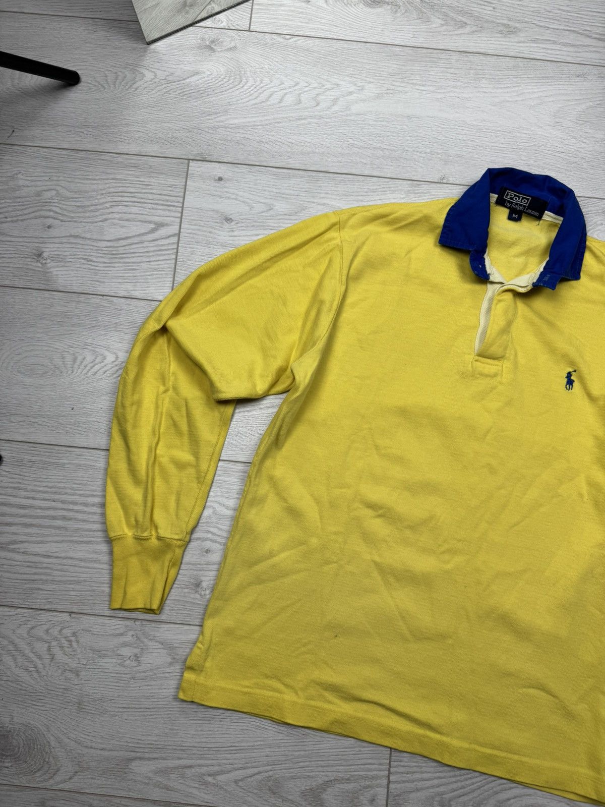 Polo Ralph Lauren × Vintage Vintage Polo Ralph Lauren Rugby Yellow Long Sleeve Shirt Size US M / EU 48-50 / 2 - 2 Thumbnail
