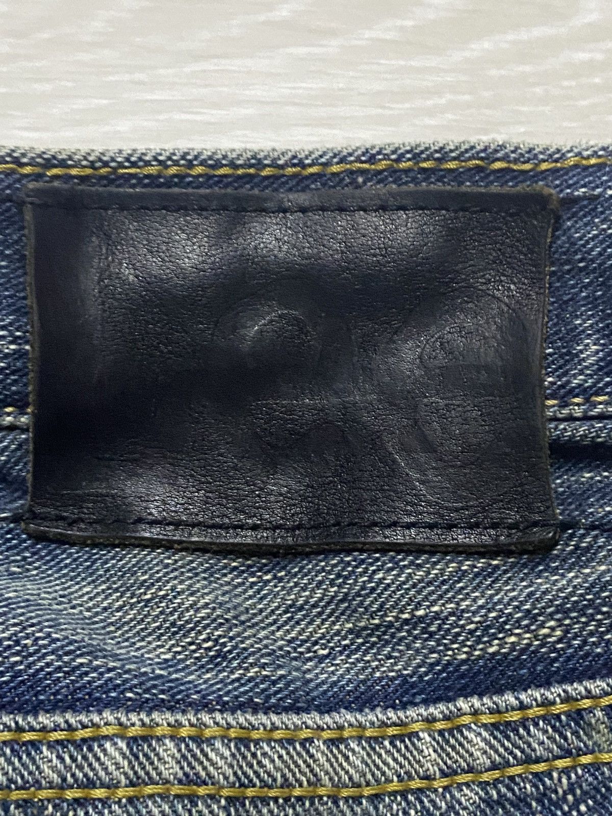 Lee × Number (N)ine Vintage Lee Mud Wash Distressed Patches Flare Jeans Size US 31 - 12 Thumbnail