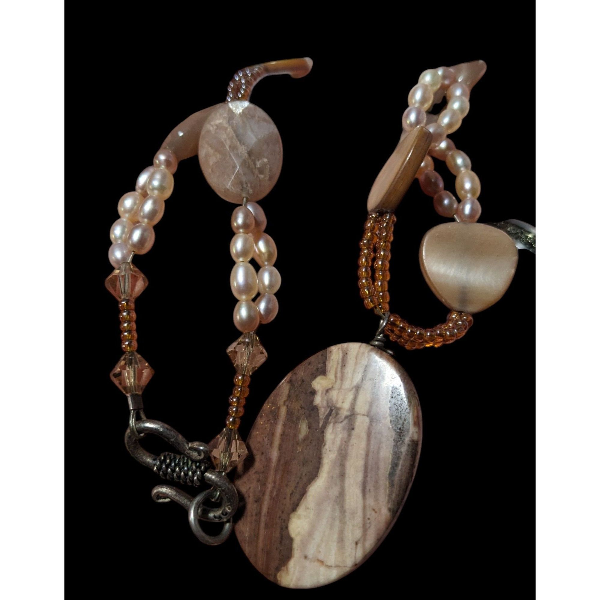 Other Brown Jasper Glass Pearl And Shell Beaded Necklace Size ONE SIZE - 7 Thumbnail