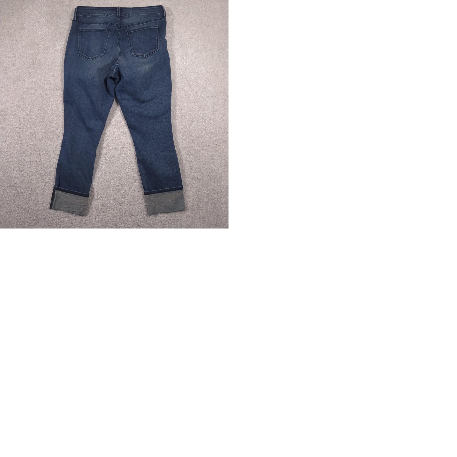 NYDJ NYDJ Alina Wide Cuff Ankle Jeans Womens 12 Blue Mid Rise Stretch Embroidered Size 34" / US 12 / IT 48 - 9 Thumbnail
