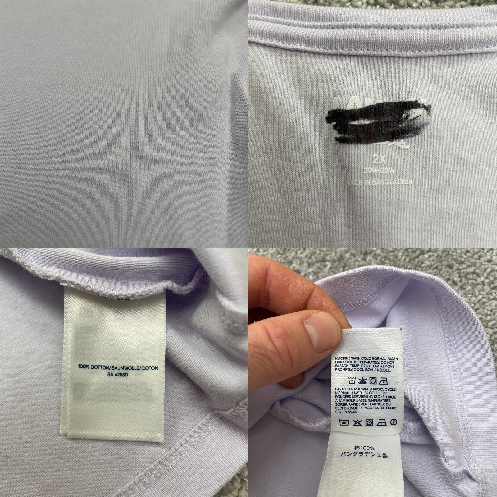Lands' End Lands' End Basic T-Shirt Womens 2XL Purple Long Sleeve Cotton Crew Neck Casual Size XXL / US 16-18 / IT 52-54 - 8 Thumbnail