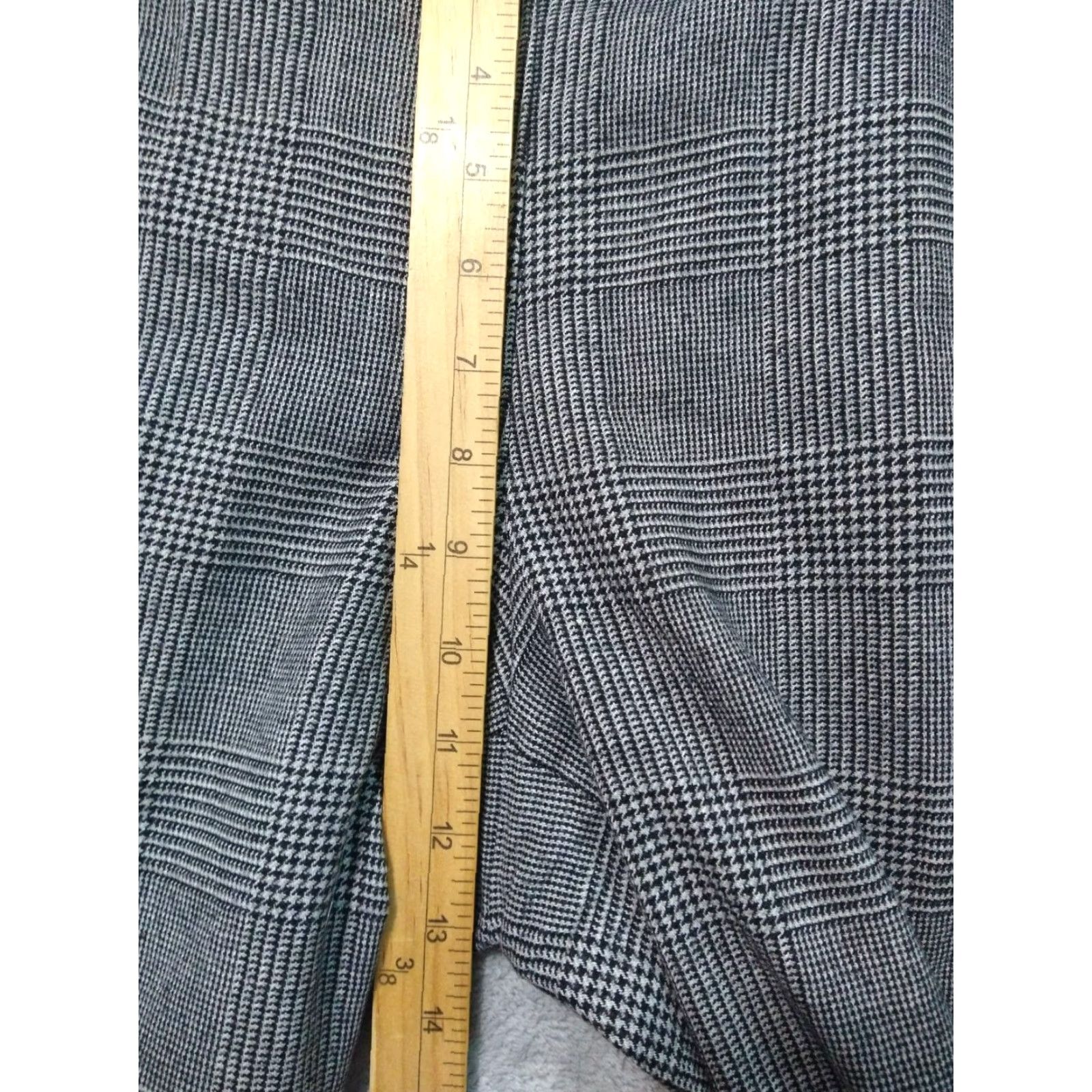 Talbots Talbots Pants Women’s 10 Black Gray Plaid Wide Leg High Rise Stretch Tweed Career Size 32" / US 10 / IT 46 - 4 Thumbnail