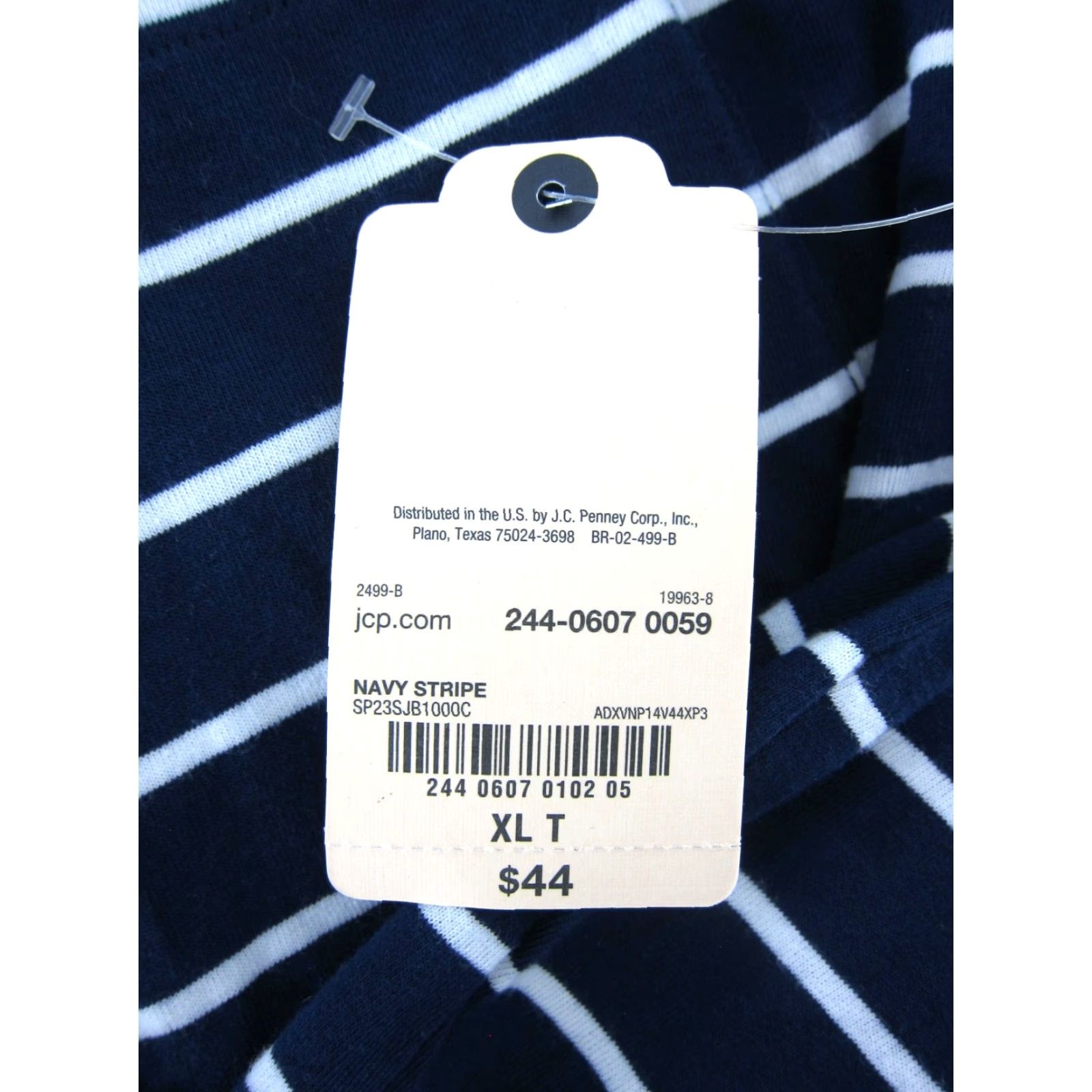 Vintage NWT St. John's Bay Shirt Women XL Tall Navy Blue White Stripe Cotton Long Sleeve Size XL / US 12-14 / IT 48-50 - 3 Thumbnail