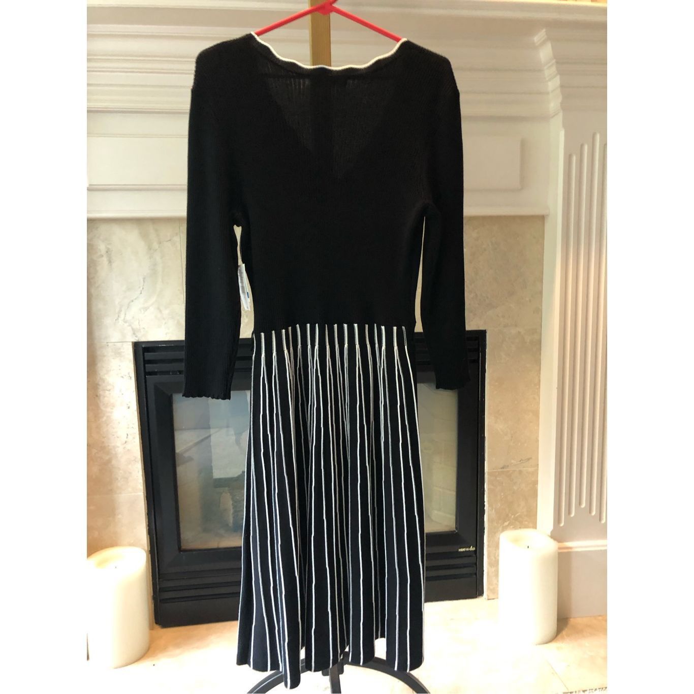 Other Danny & Nicole Women’s Black and White V Neck Striped Bottom Size XL / US 12-14 / IT 48-50 - 2 Thumbnail