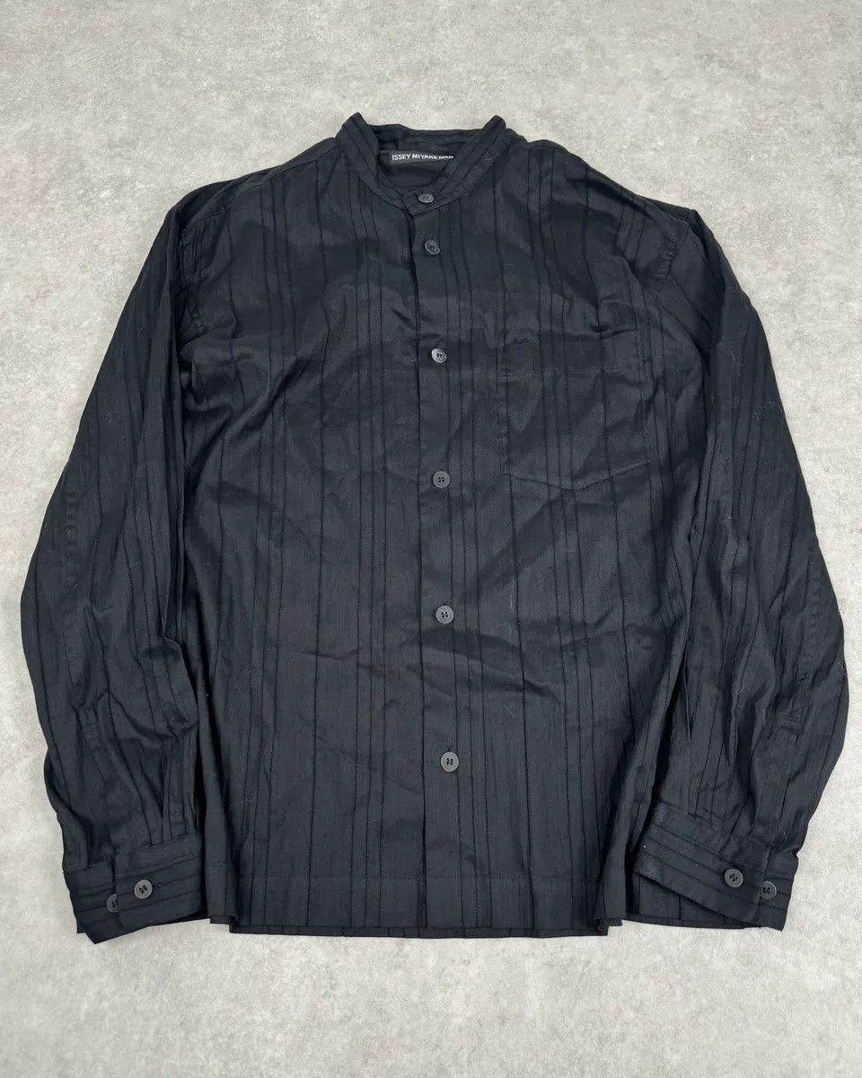 Issey Miyake Issey Miyake Black Lined Light Mao Shirt Size US L / EU 52-54 / 3 - 1 Thumbnail