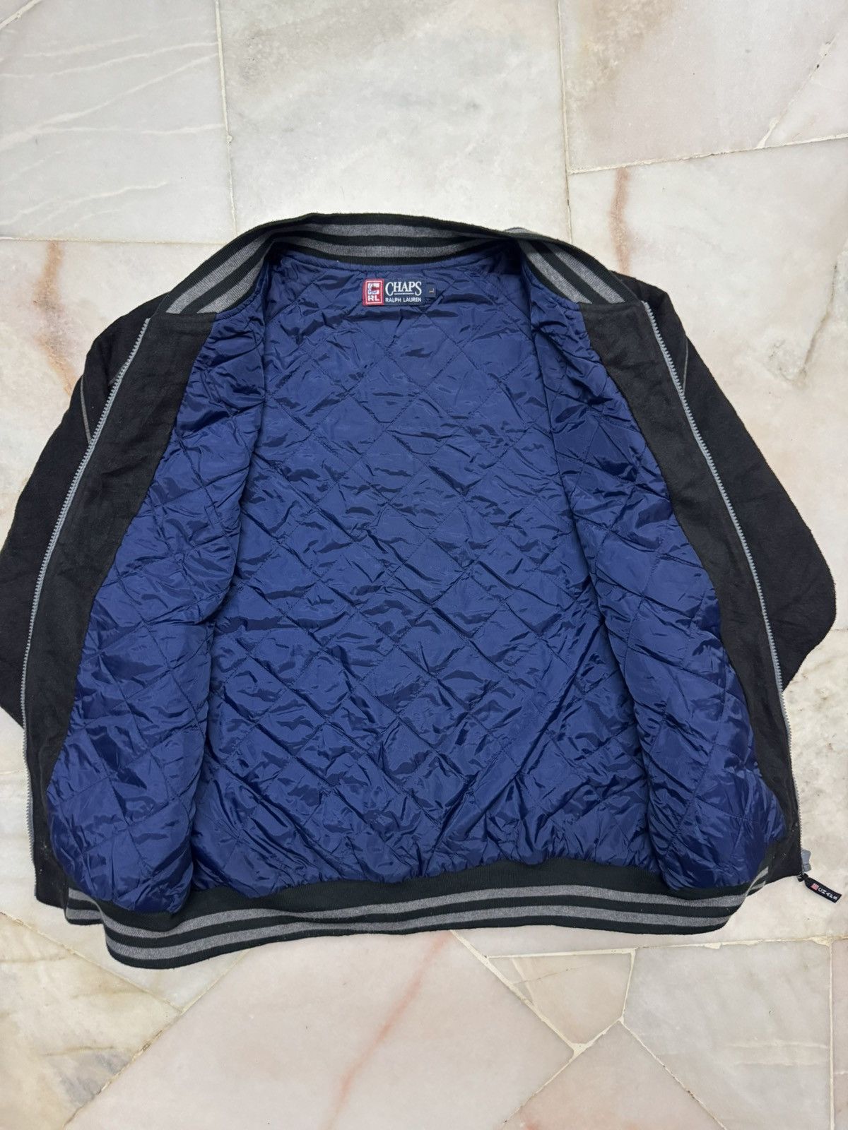 Vintage 💥VINTAGE 90's BASIC JACKET CHAPS RALPH LAUREN SHERPA BLACK Size US L / EU 52-54 / 3 - 11 Thumbnail