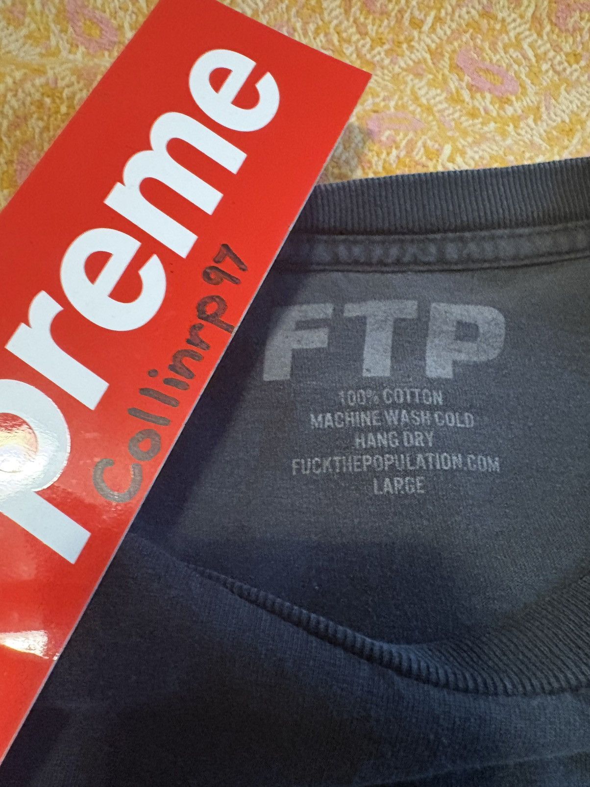 Fuck The Population FTP Stamp Logo Tee – 2017 Release – Rare Streetwear Piece Size US L / EU 52-54 / 3 - 3 Thumbnail