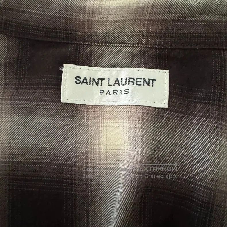 Saint Laurent Paris Saint Laurent Plaid Shirt with Cat Eye Buttons. Size US S / EU 44-46 / 1 - 4 Thumbnail