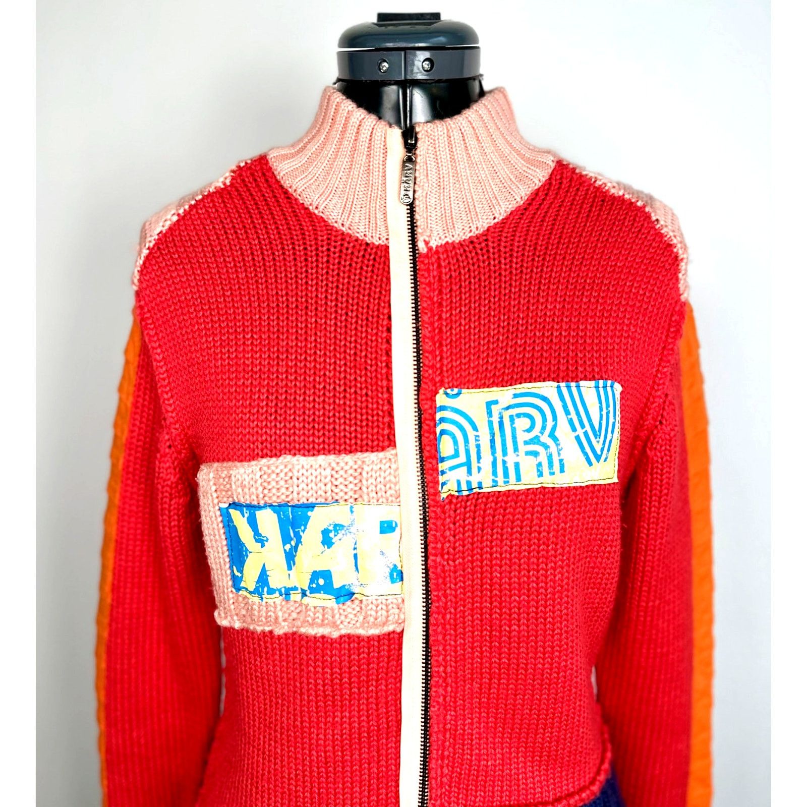 Annikki Karvinen Karv Colorblock Knit Zip Sweater Jacket – Size Large Size L / US 10 / IT 46 - 6 Thumbnail