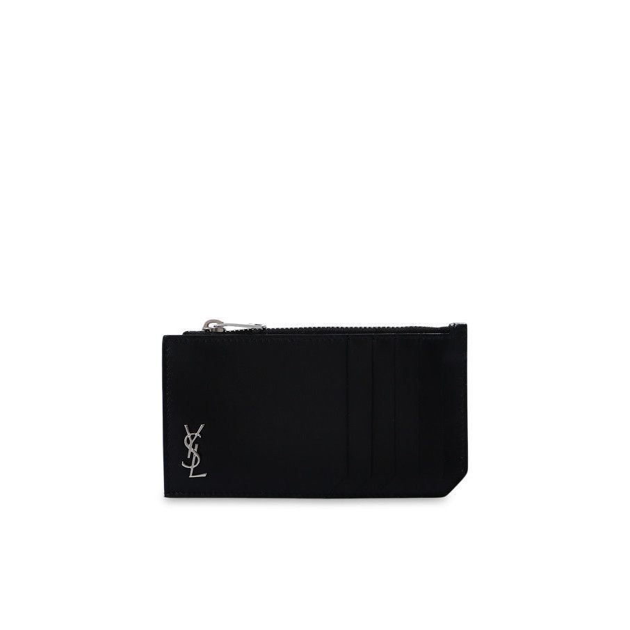 Saint Laurent Paris SAINT LAURENT Black Silver Card Case New & Authentic Size ONE SIZE - 1 Thumbnail