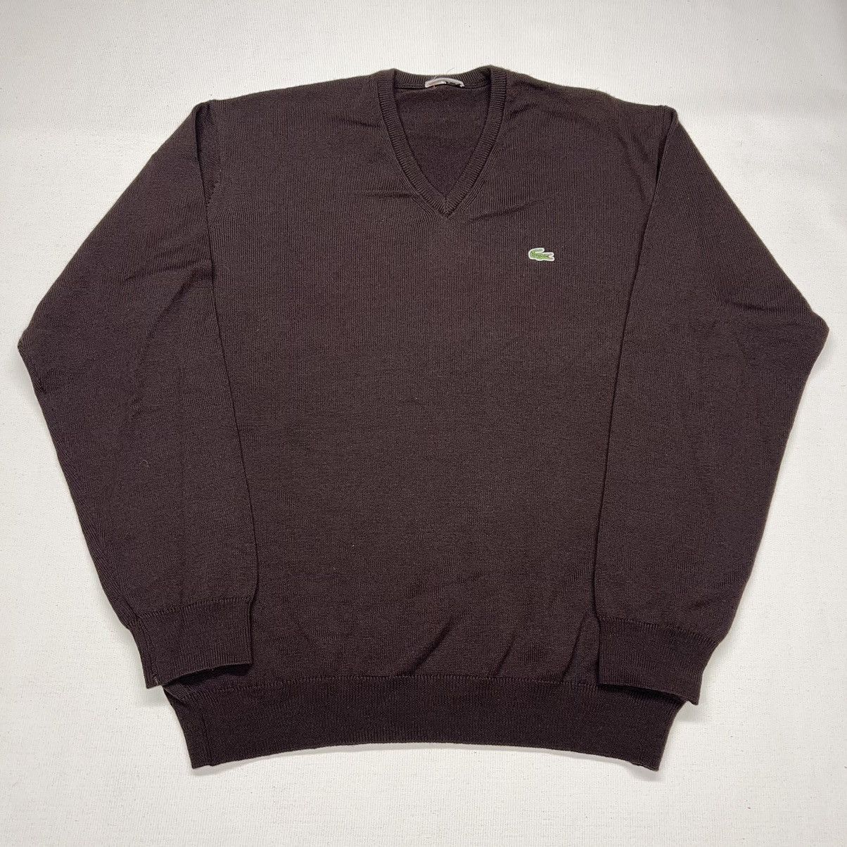 Lacoste Lacoste Sweater Brown Wool V-Neck Sweater Laine Vierge Size US M / EU 48-50 / 2 - 1 Thumbnail